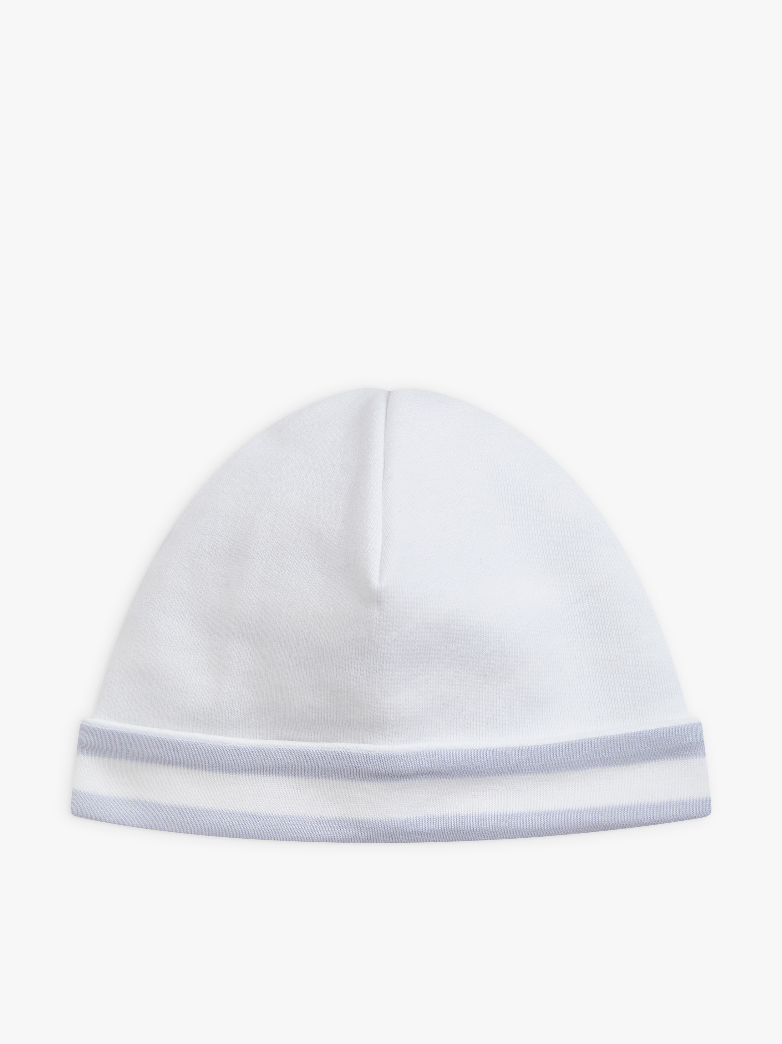 bonnet r&eacute;versible en jersey de coton rayures 12/12 violet clair et blanc