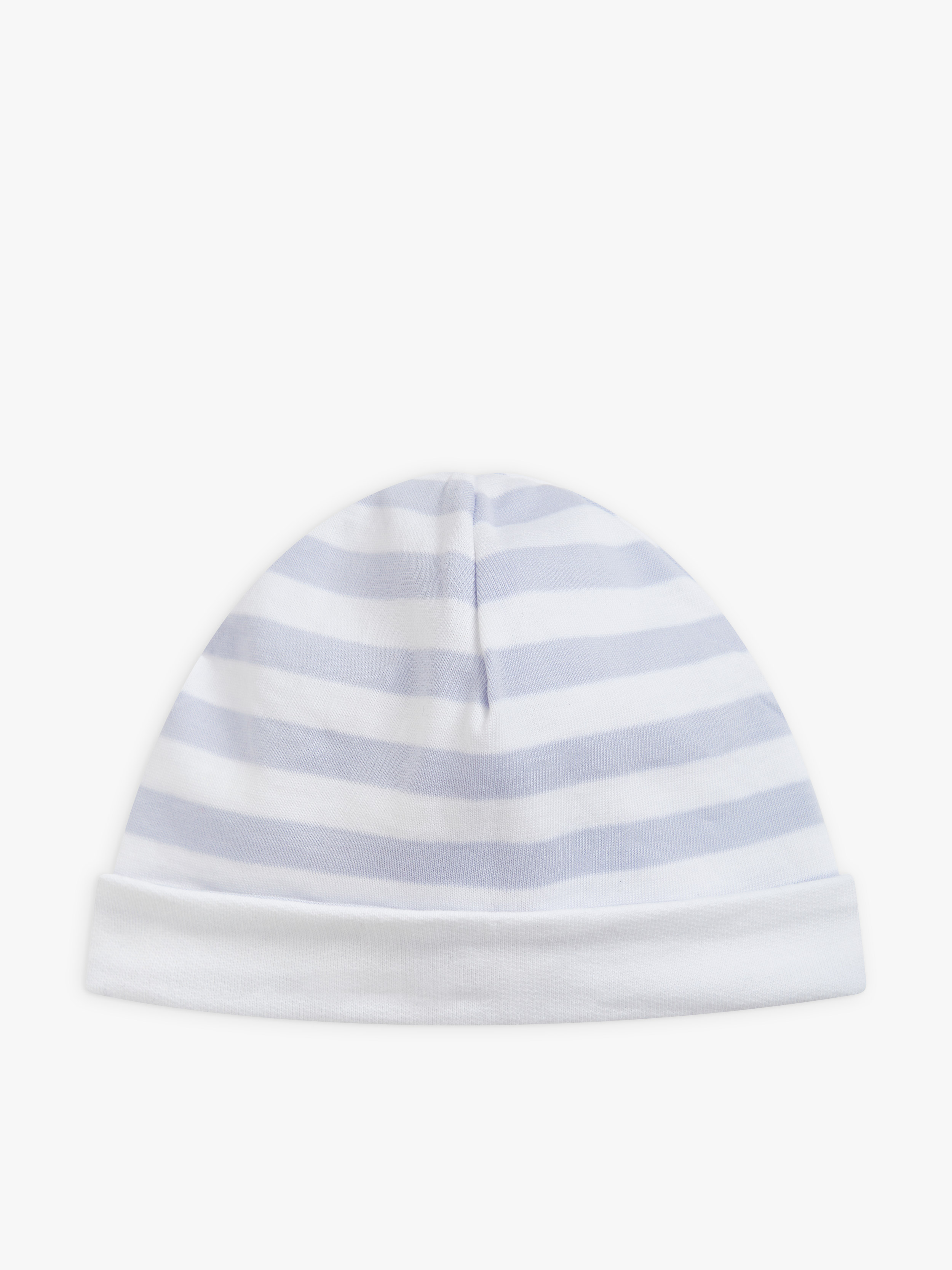 bonnet r&eacute;versible en jersey de coton rayures 12/12 violet clair et blanc
