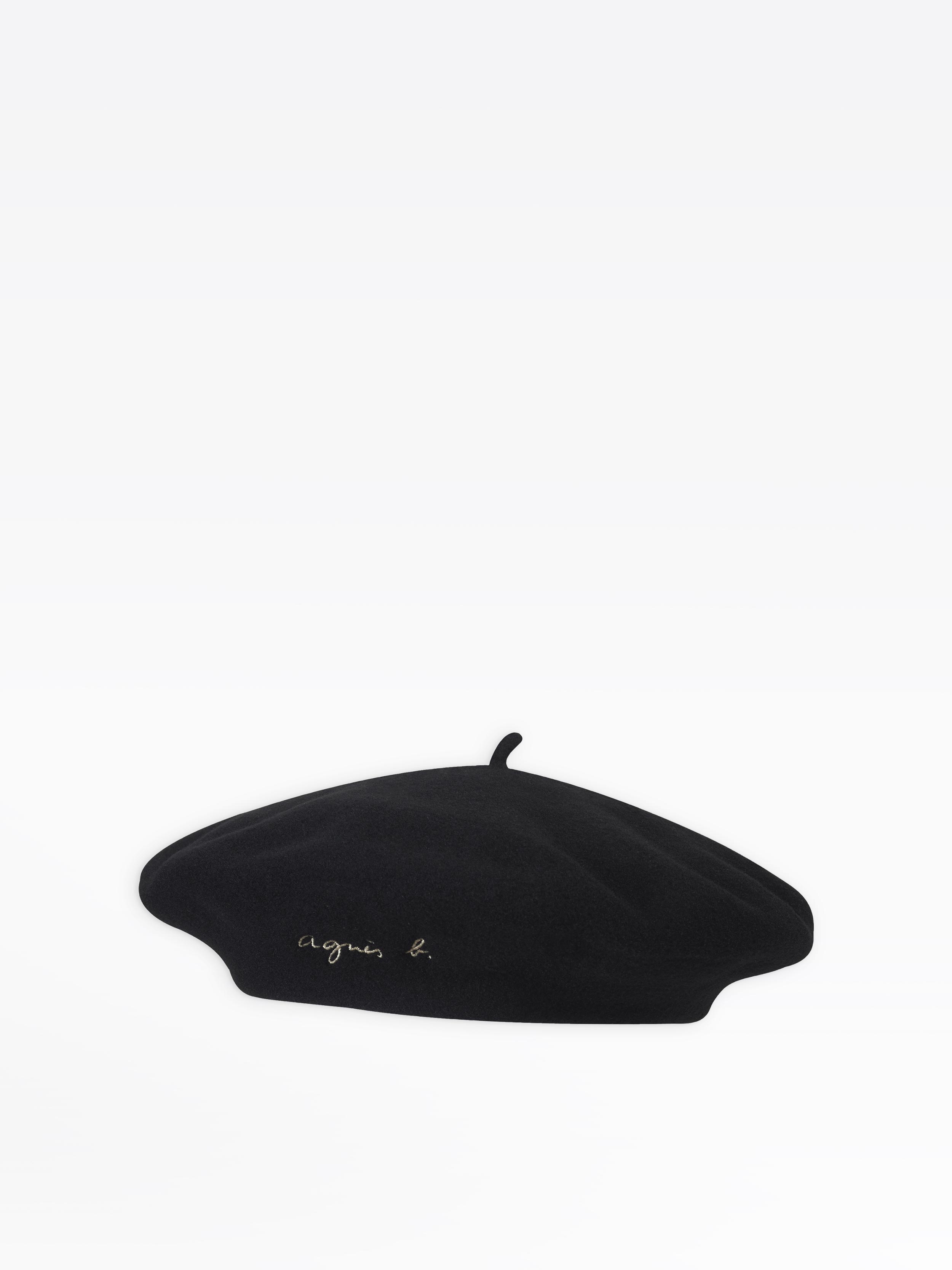 b&eacute;ret agn&egrave;s b. noir en laine m&eacute;rinos