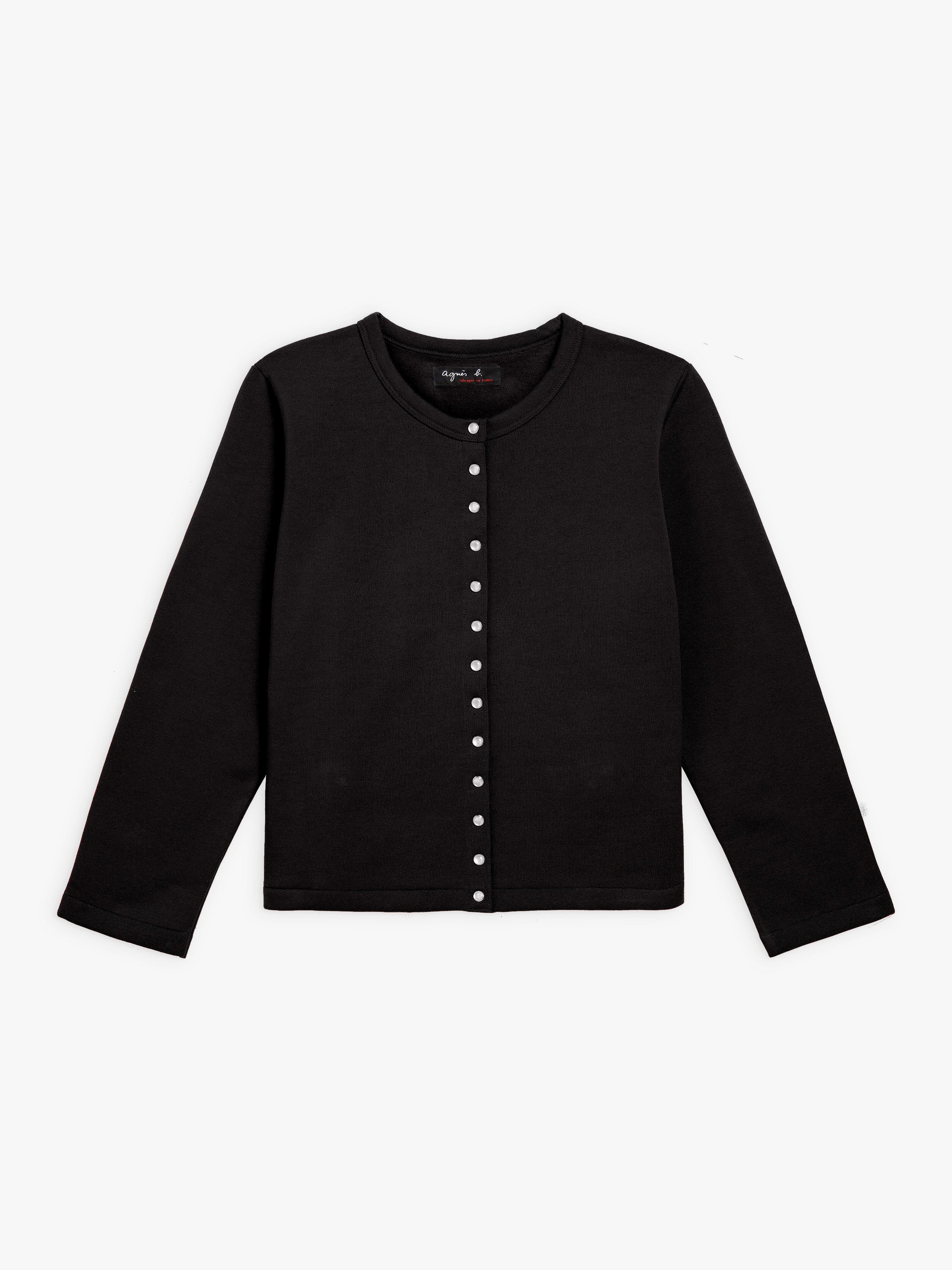 black Le Petit cotton fleece cardigan