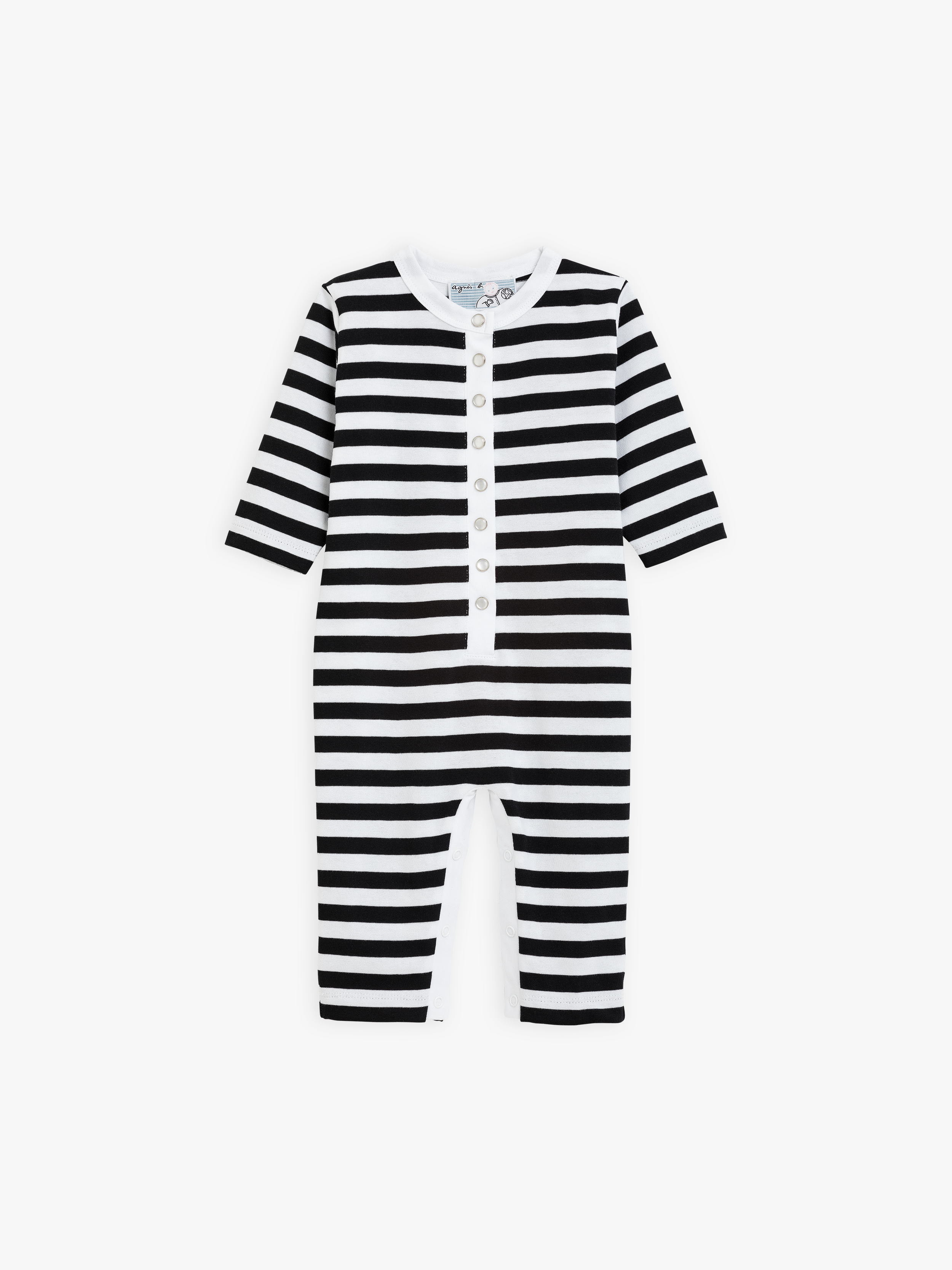 black and white striped jersey Lisette sleepsuit
