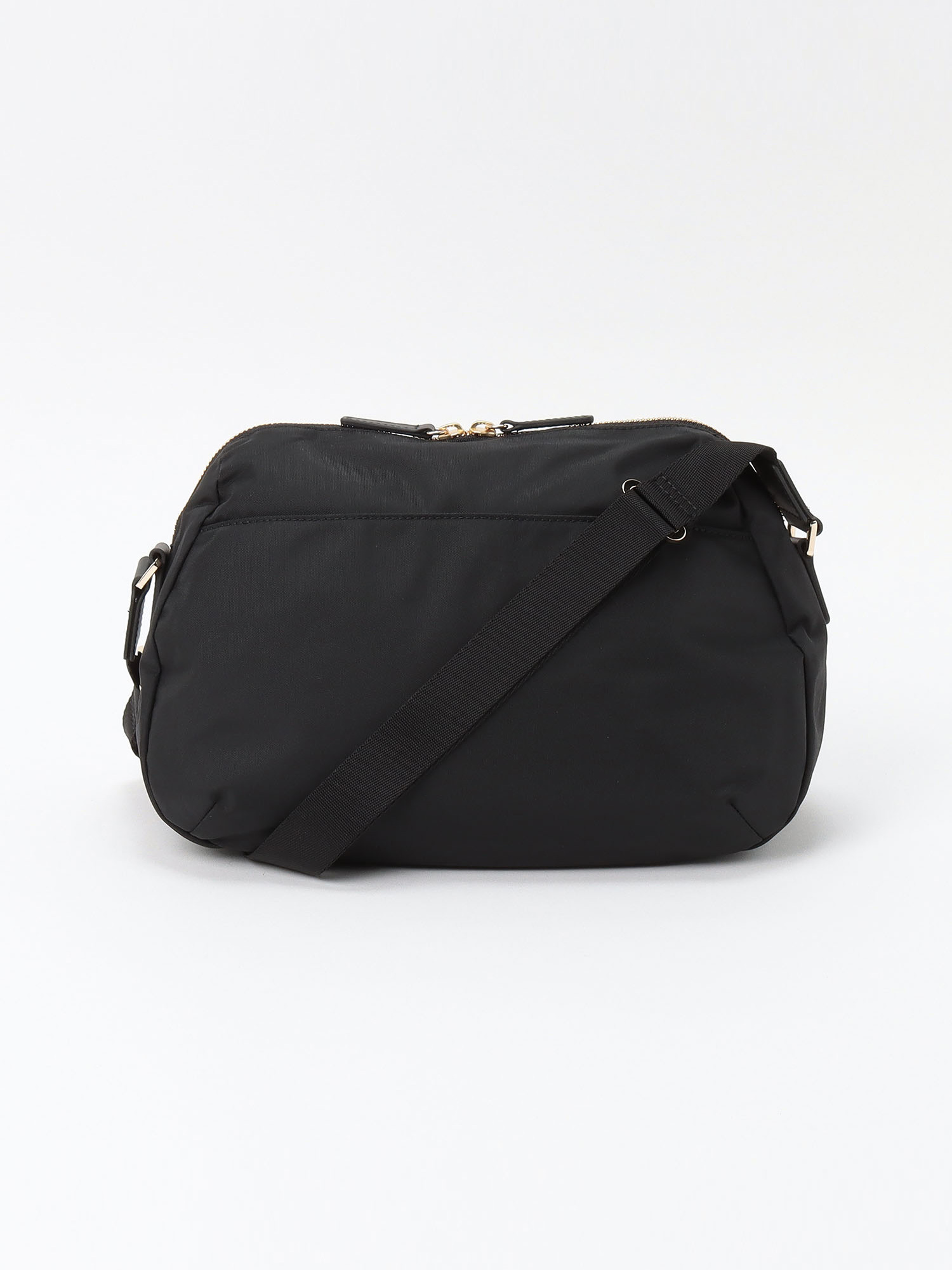 black nylon zipped shoulder bag