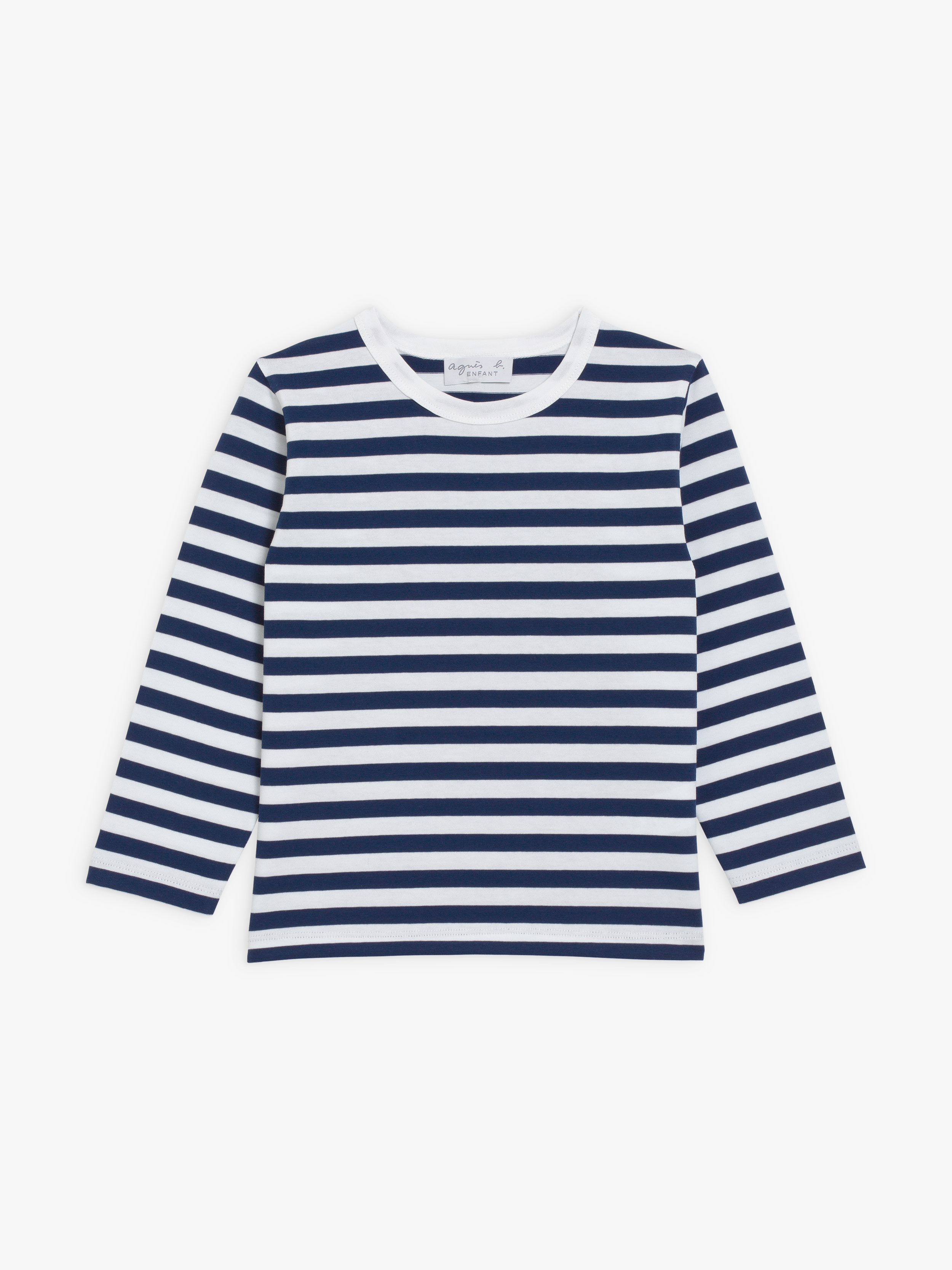 t-shirt Coulos en coton &agrave; rayures bleu marine