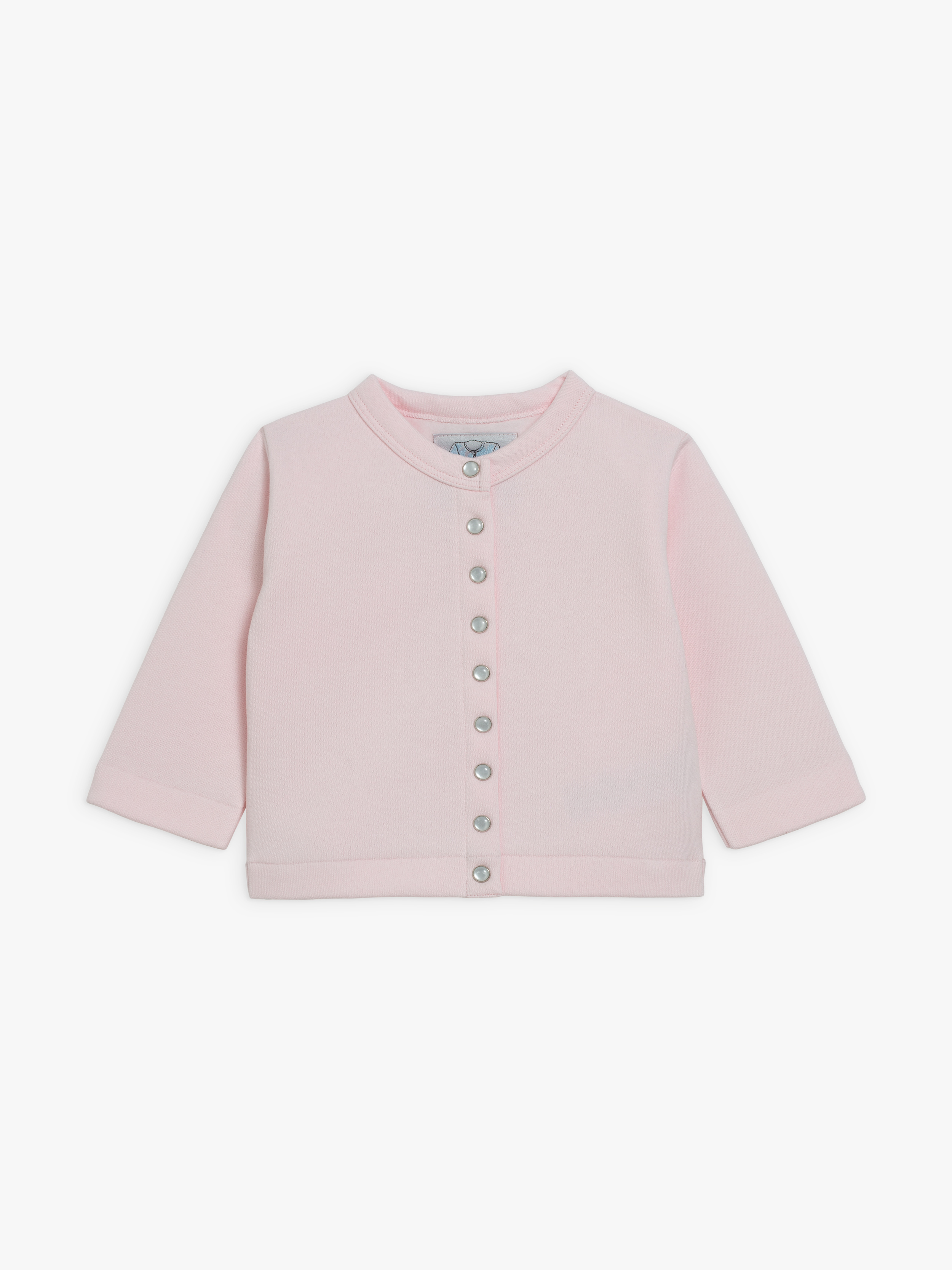pale pink snap cardigan  layette fleece