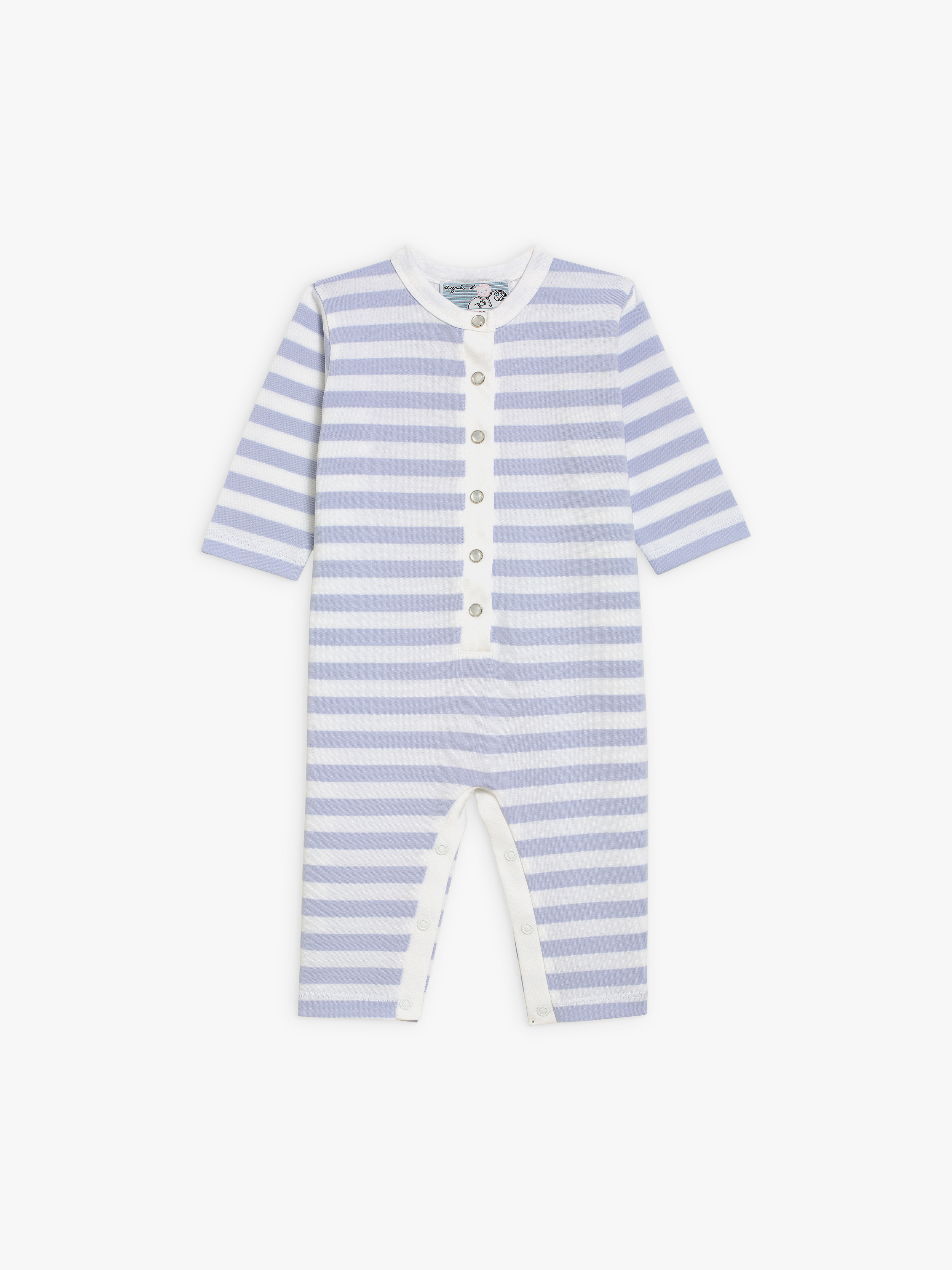 Lisette striped jersey blue sleepsuit