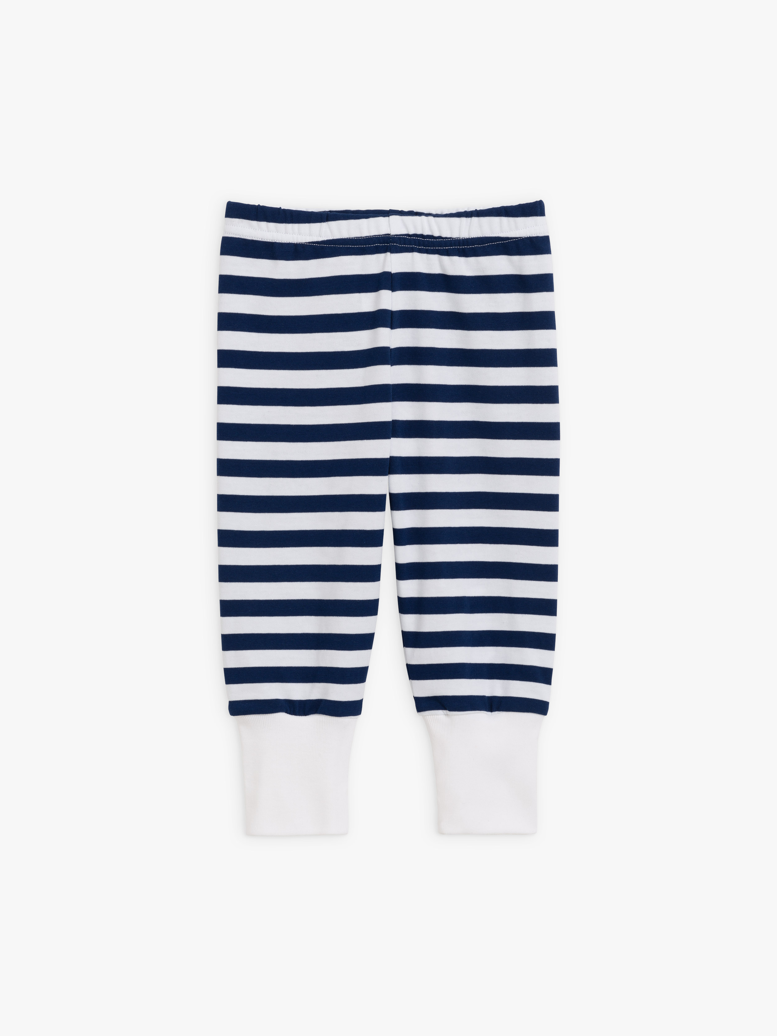 Turbo trousers in blue and white striped cotton jersey