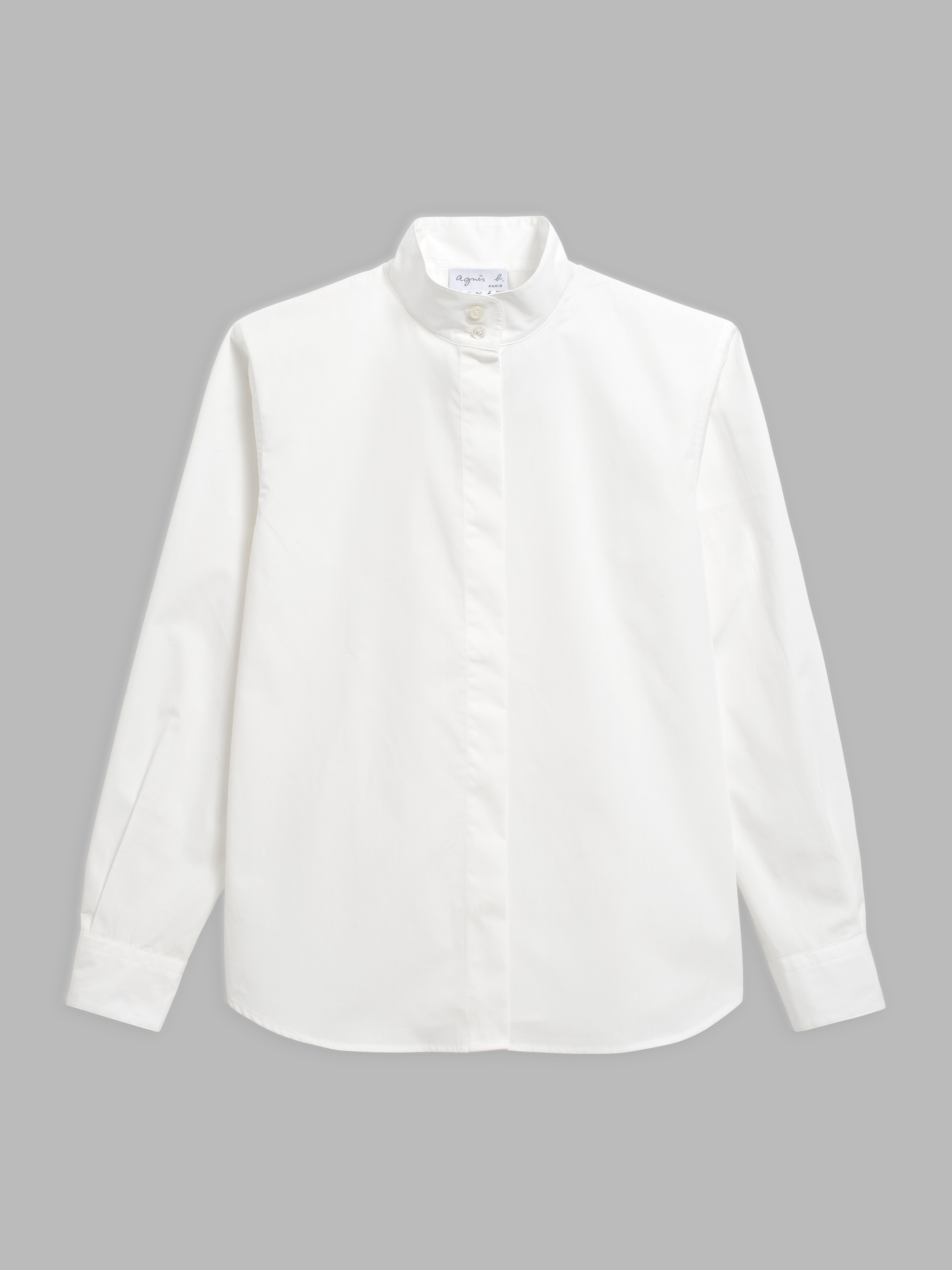 white &Eacute;tienne high neck cotton shirt