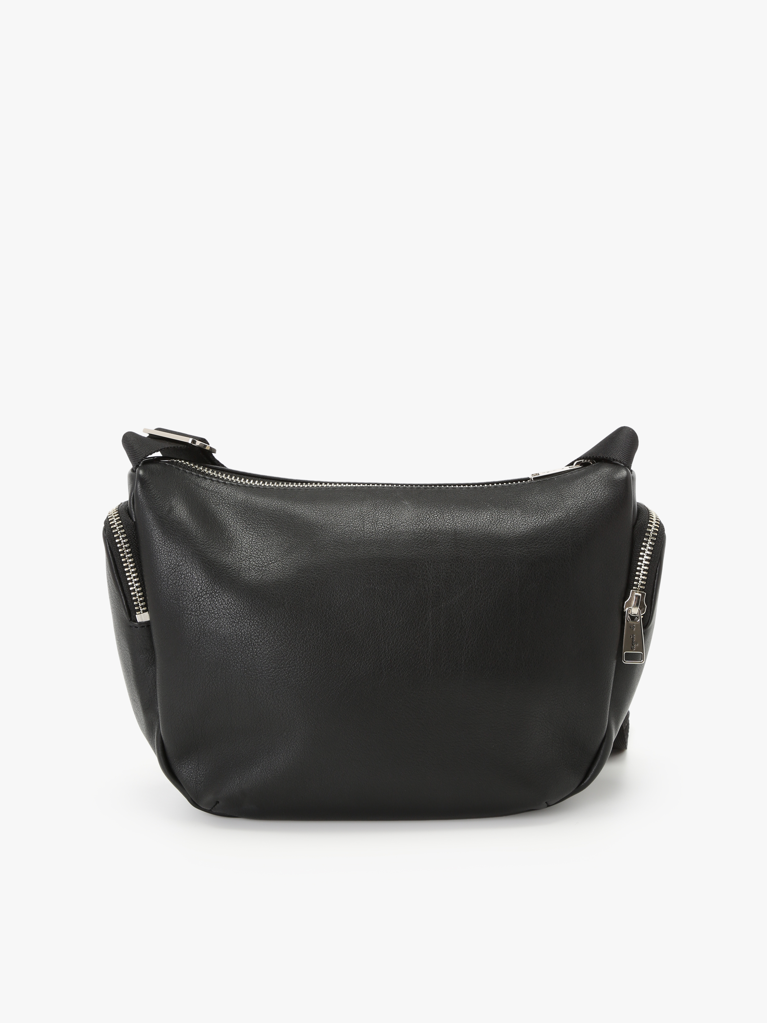 black leather strap bag