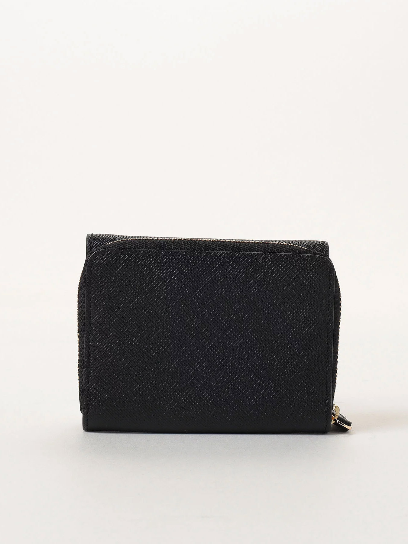 black leather "agn&egrave;s b." logo flap wallet