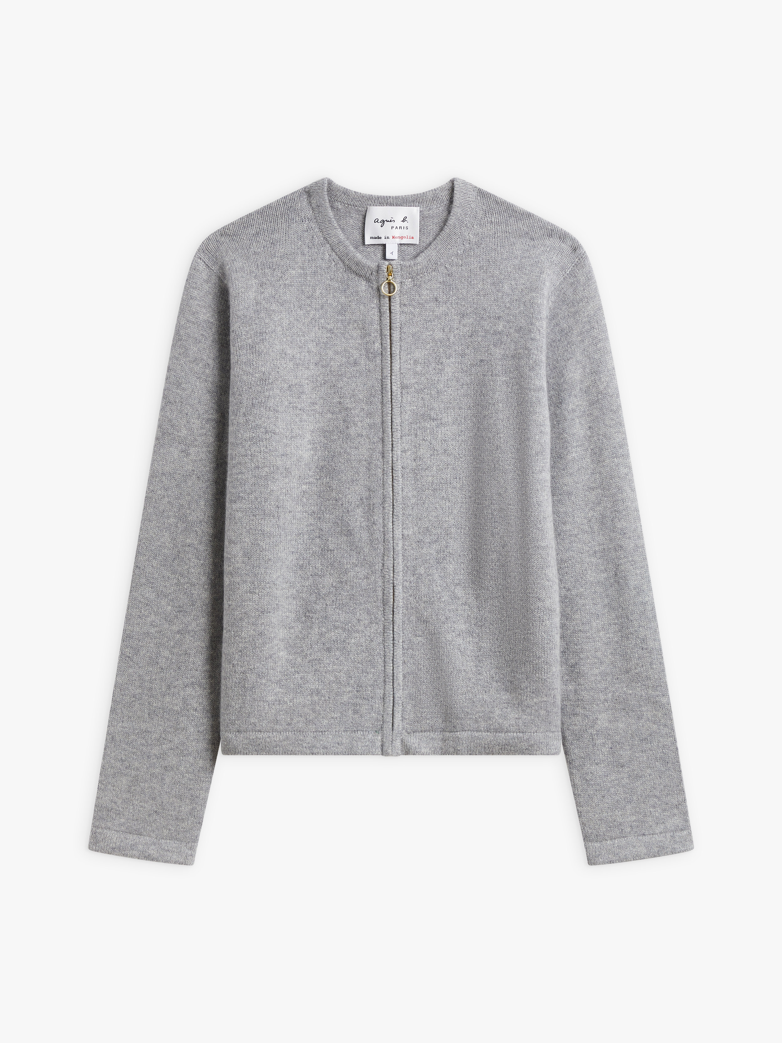 grey cashmere Zip cardigan 