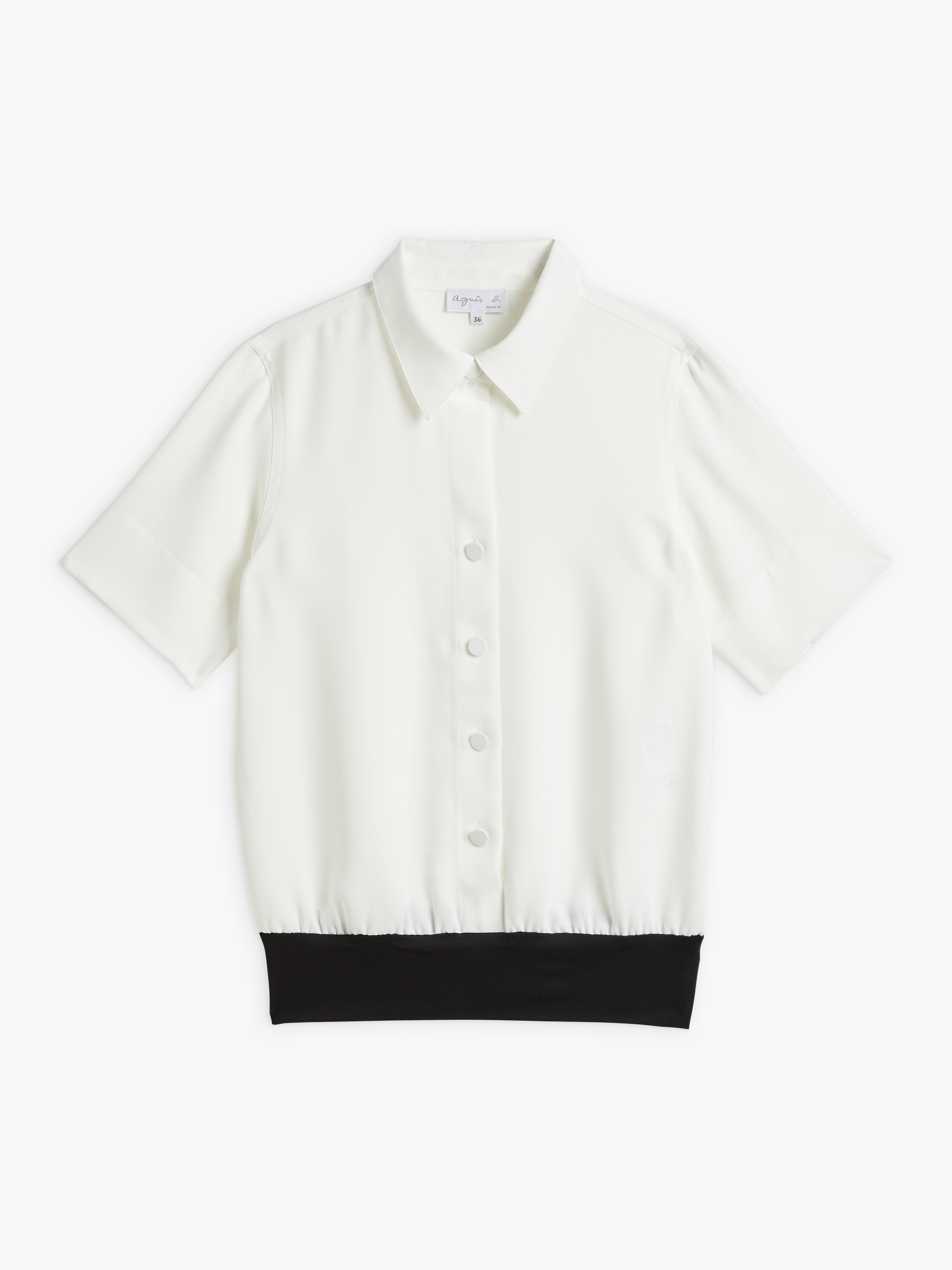 white polyester cr&ecirc;pe Candice shirt