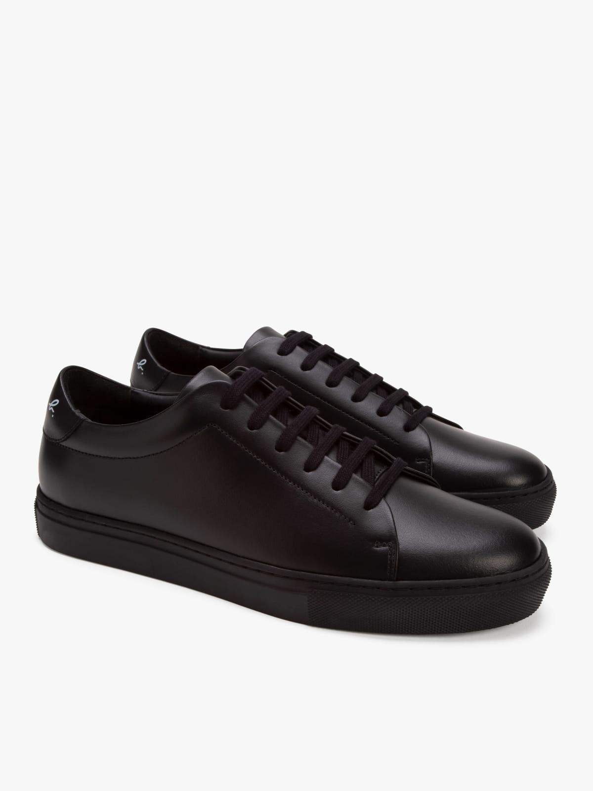 black Baptiste plonge lambskin leather trainers