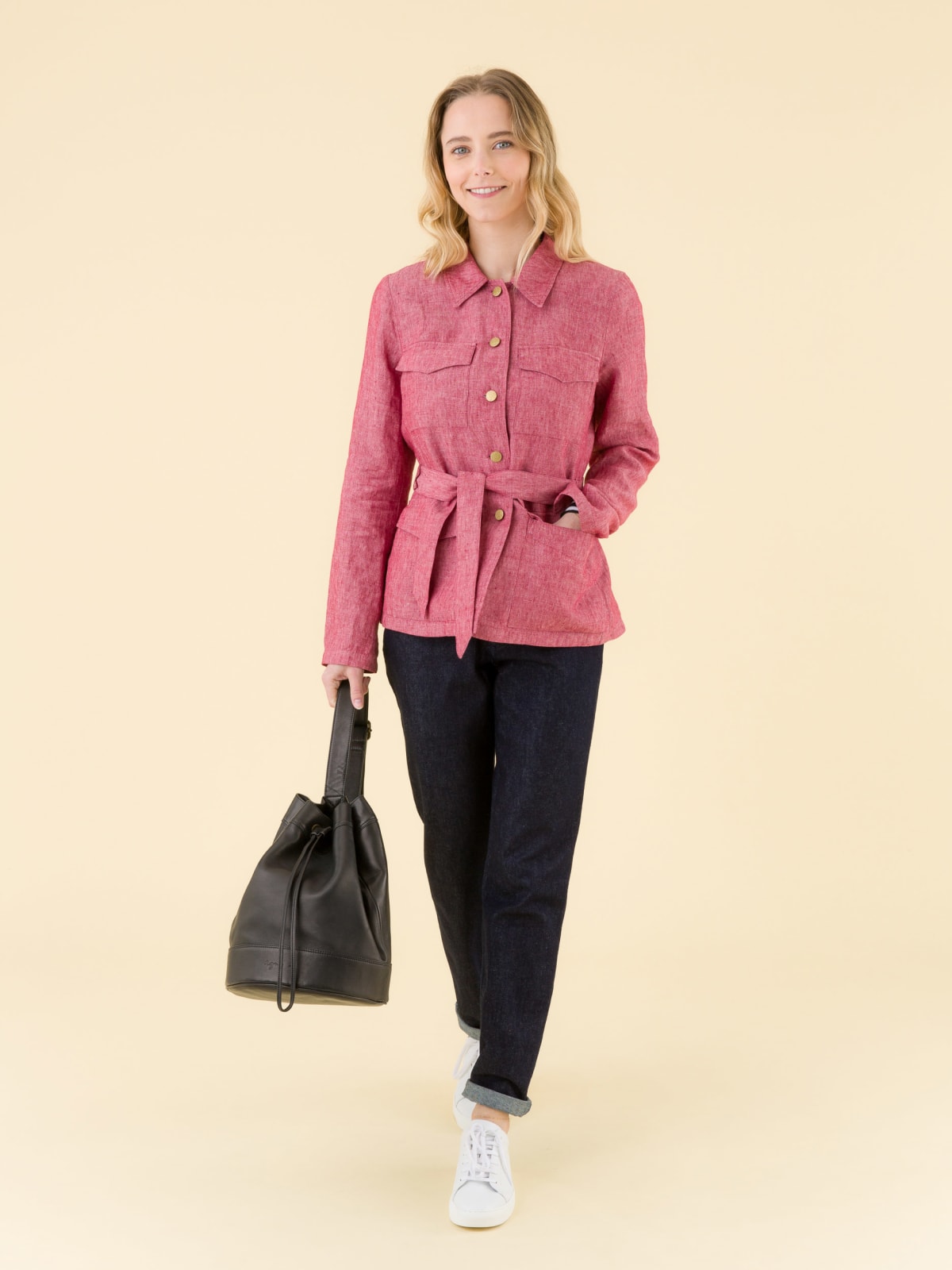 red Marthe jacket with pockets