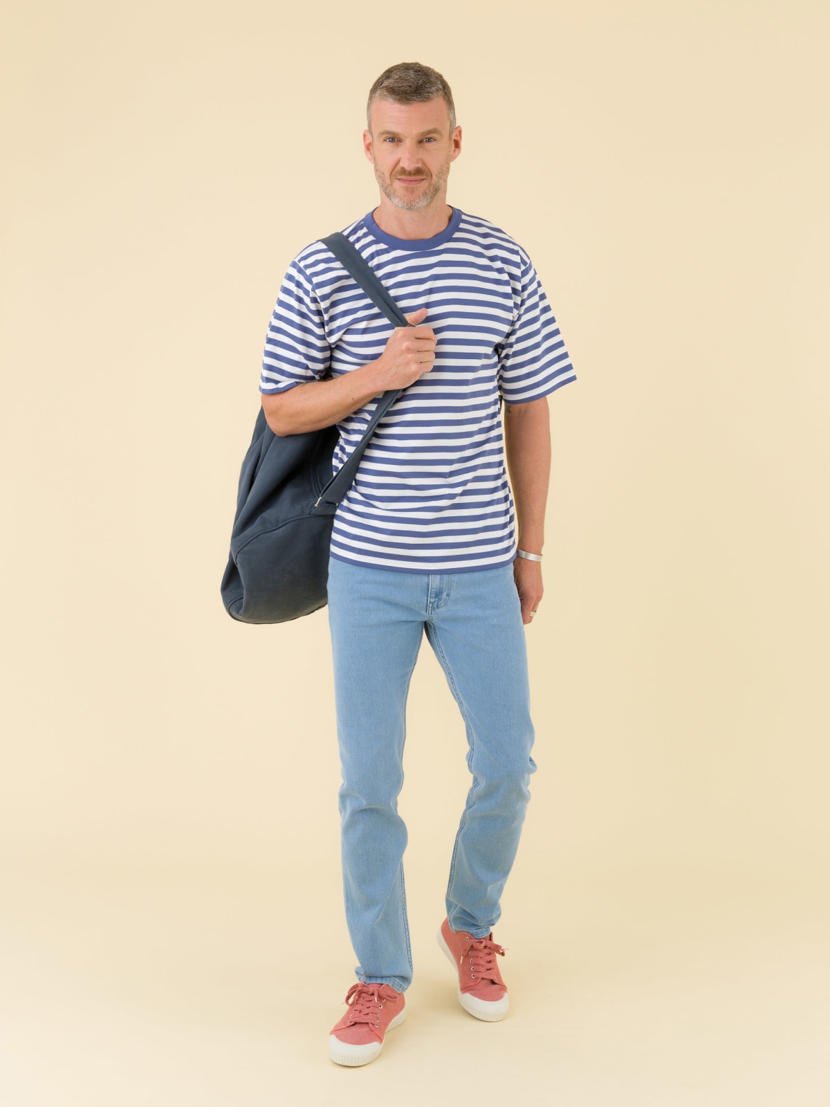 blue striped Chris short sleeve cotton jersey t-shirt