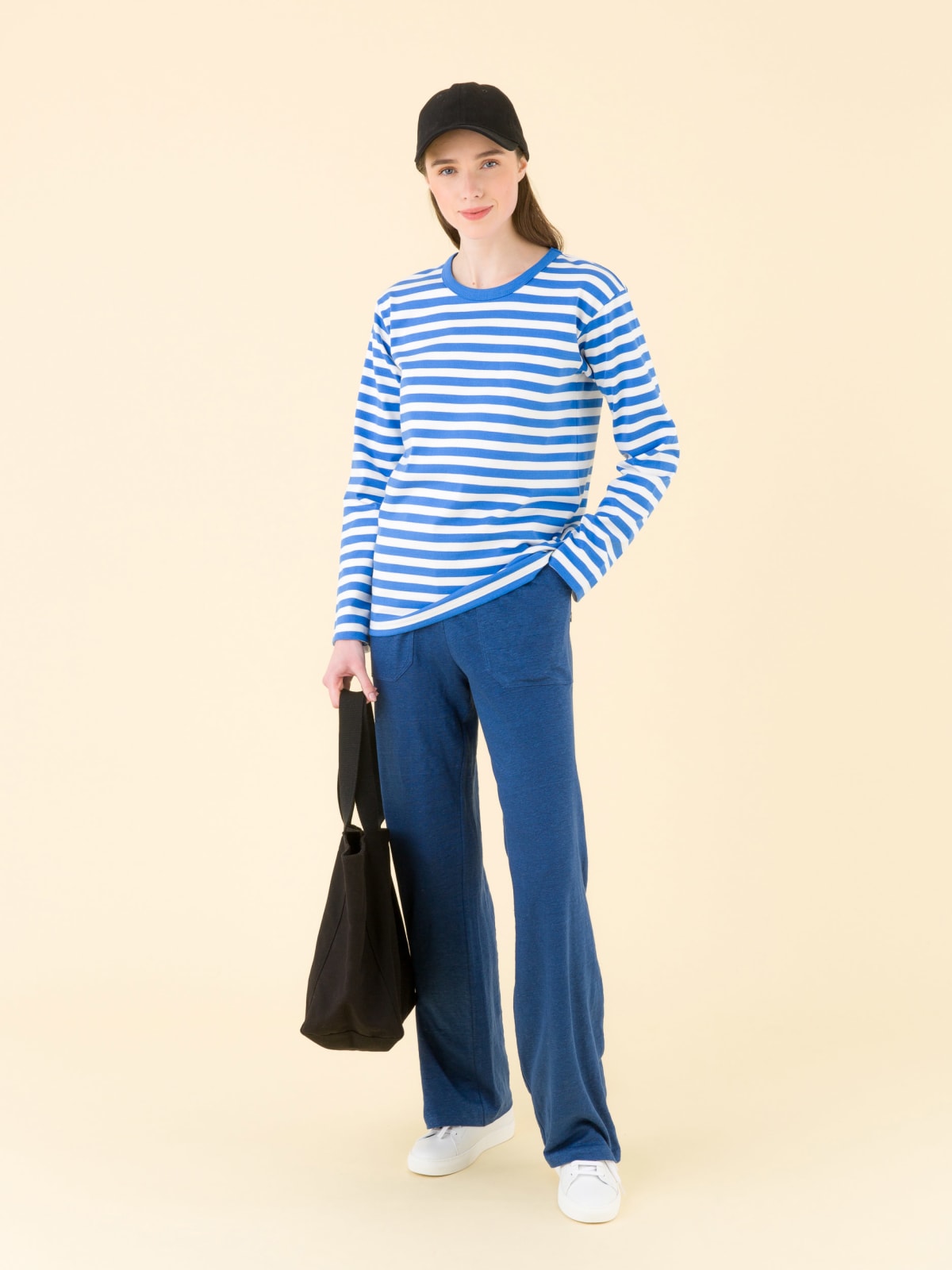 blue Work linen jersey pants