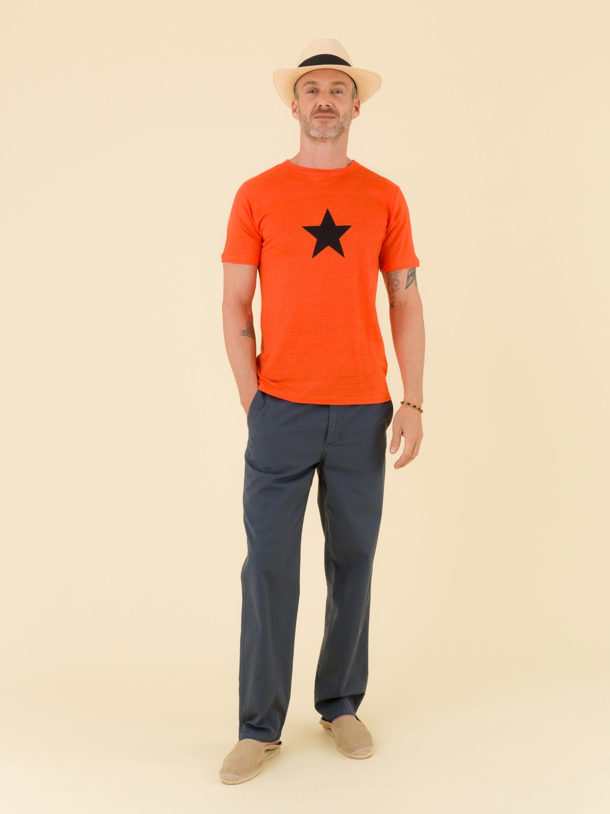 orange Brando linen jersey t-shirt