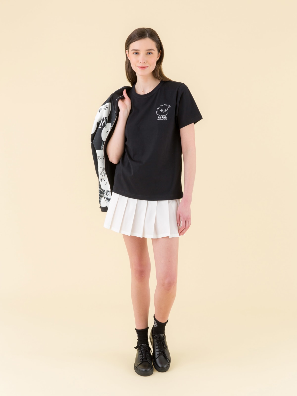 white cotton mini Bowling skirt