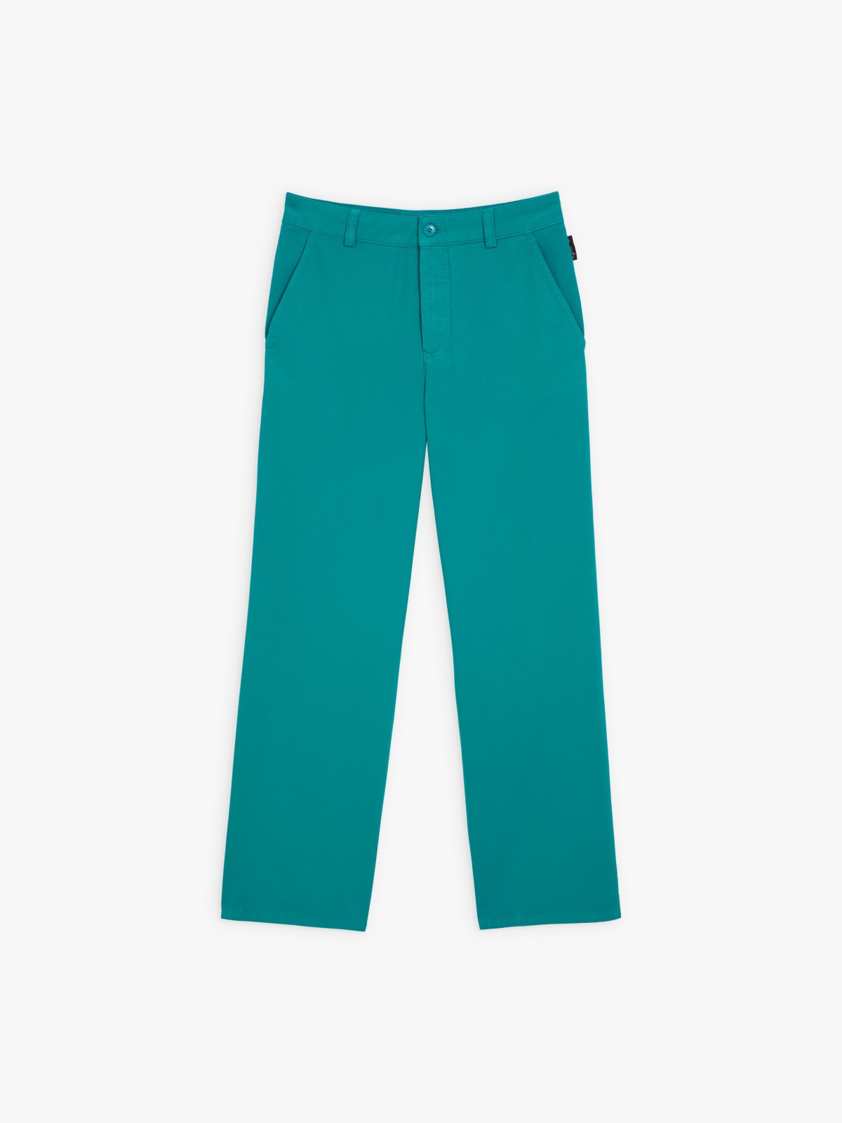 blue cotton canvas Mary wide-leg trousers