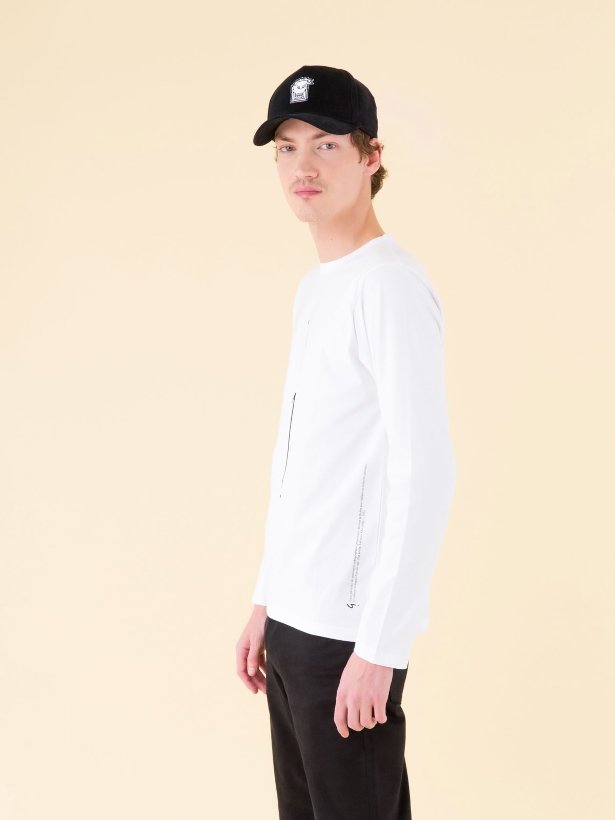 white long sleeves Coulos "irony mark" t-shirt