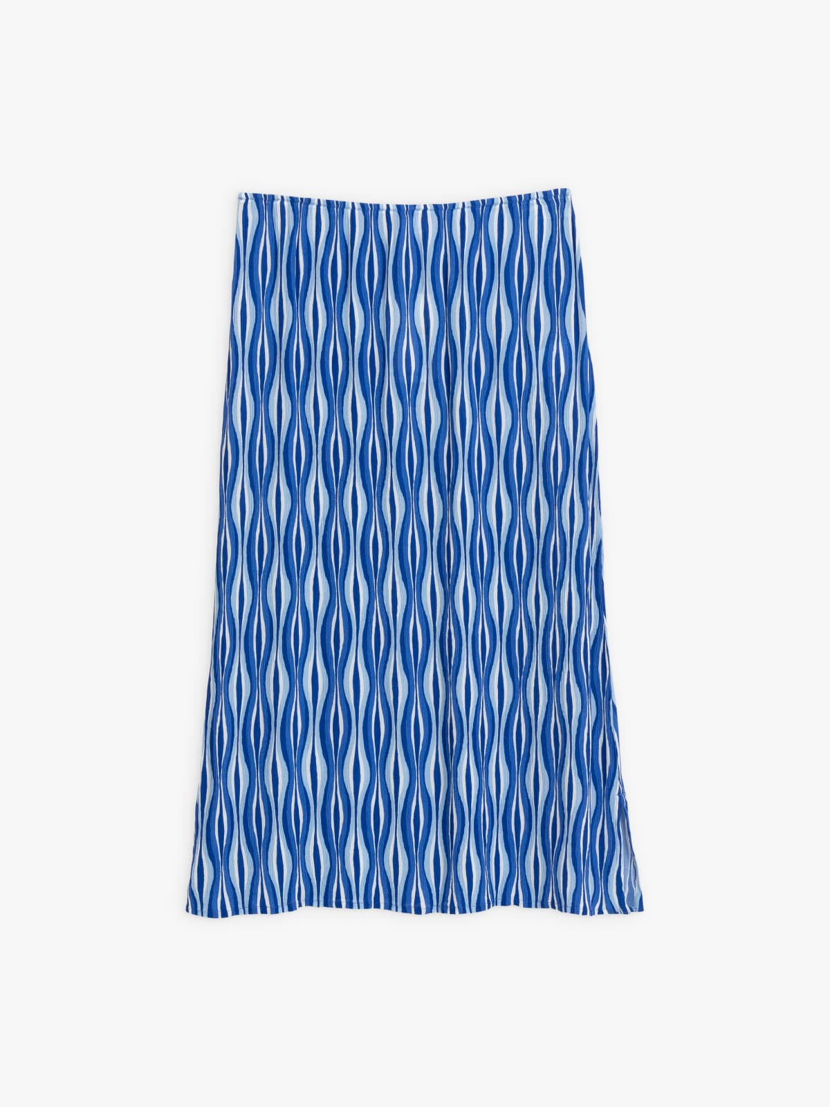blue printed crepe maxi skirt