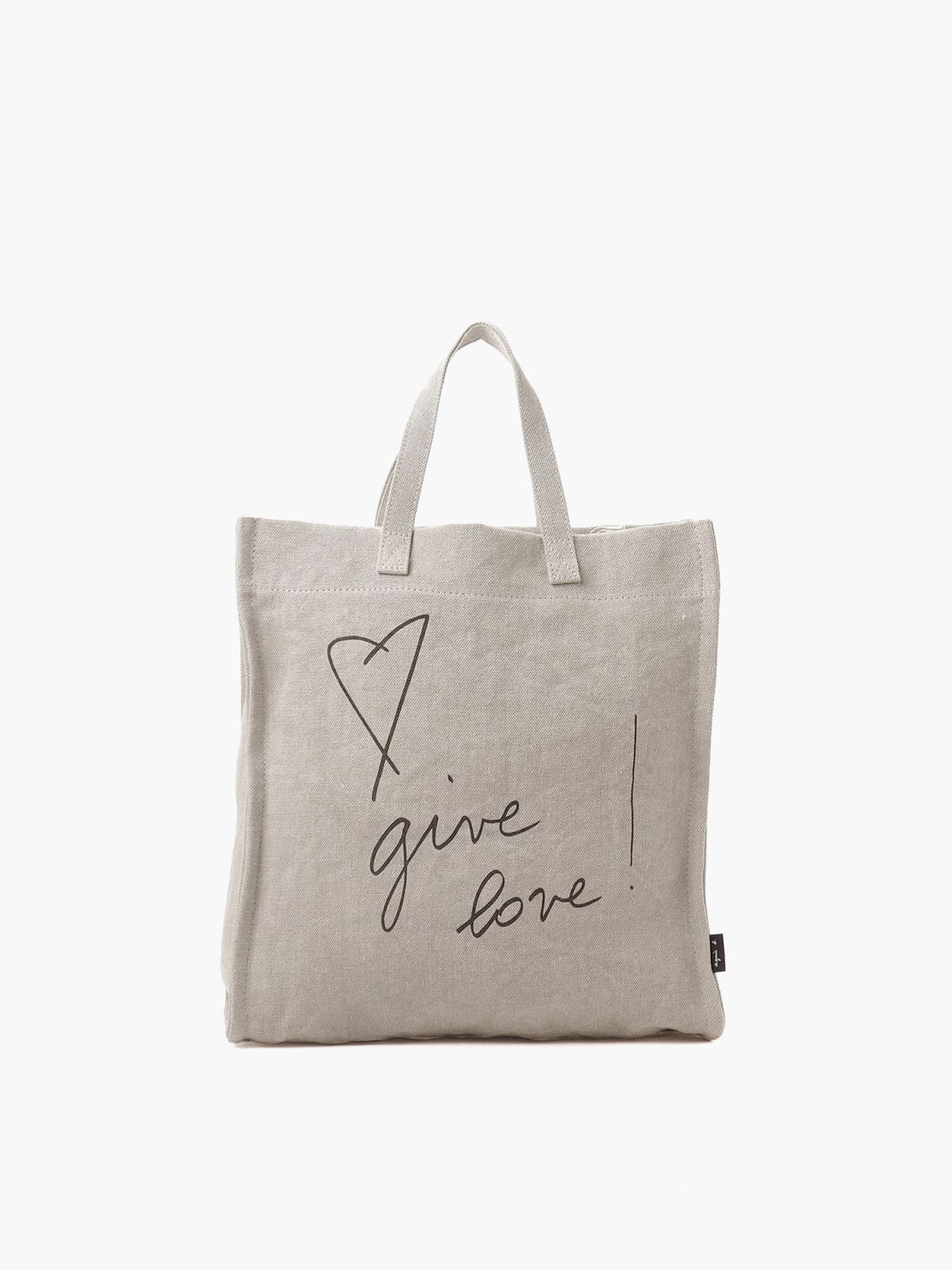 grey large screen-printed tote bag