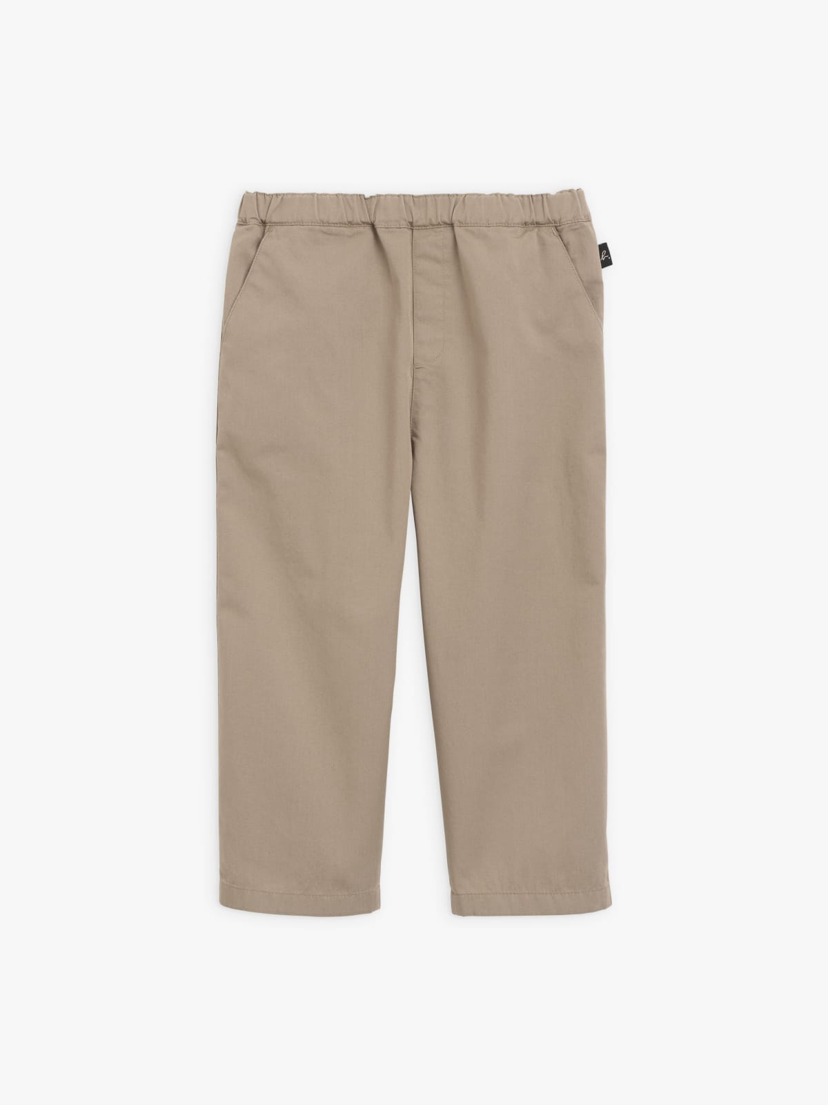 dark taupe cotton gabardine baby trousers