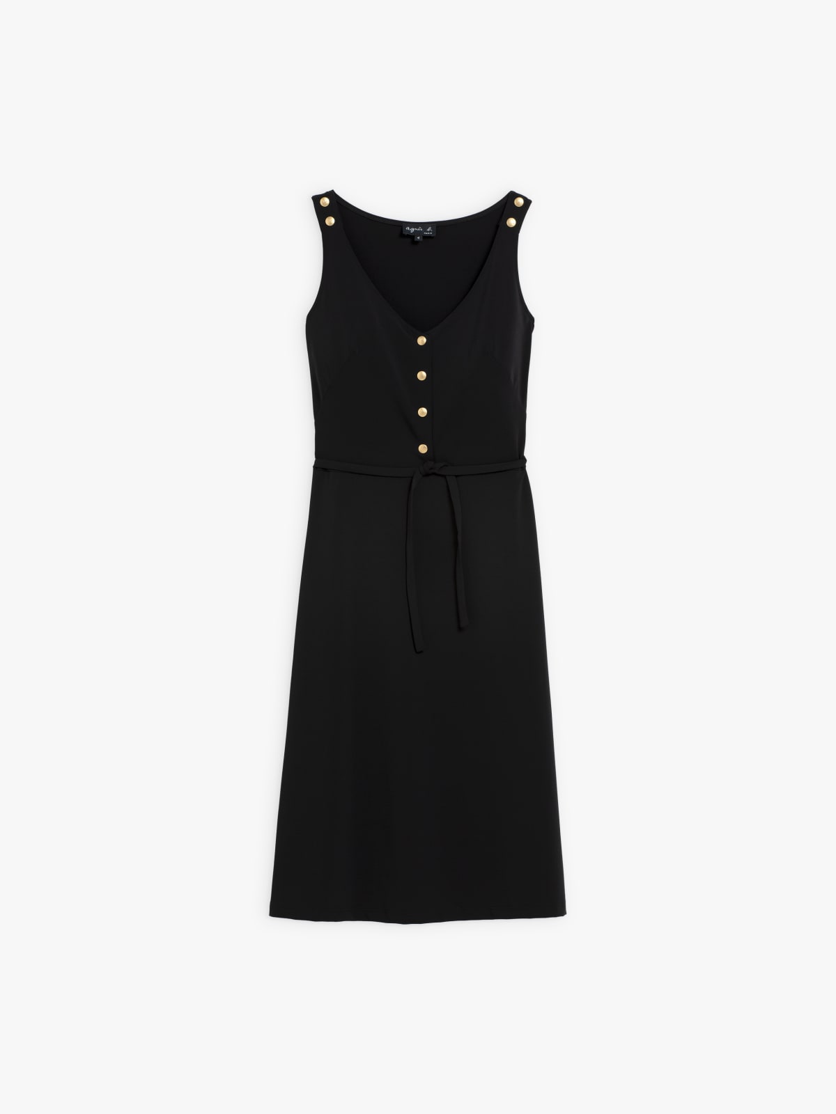 black sleeveless snap Elsa dress