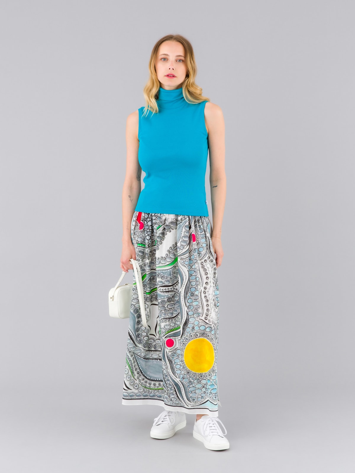 Midi skirt with artist Lou Malta