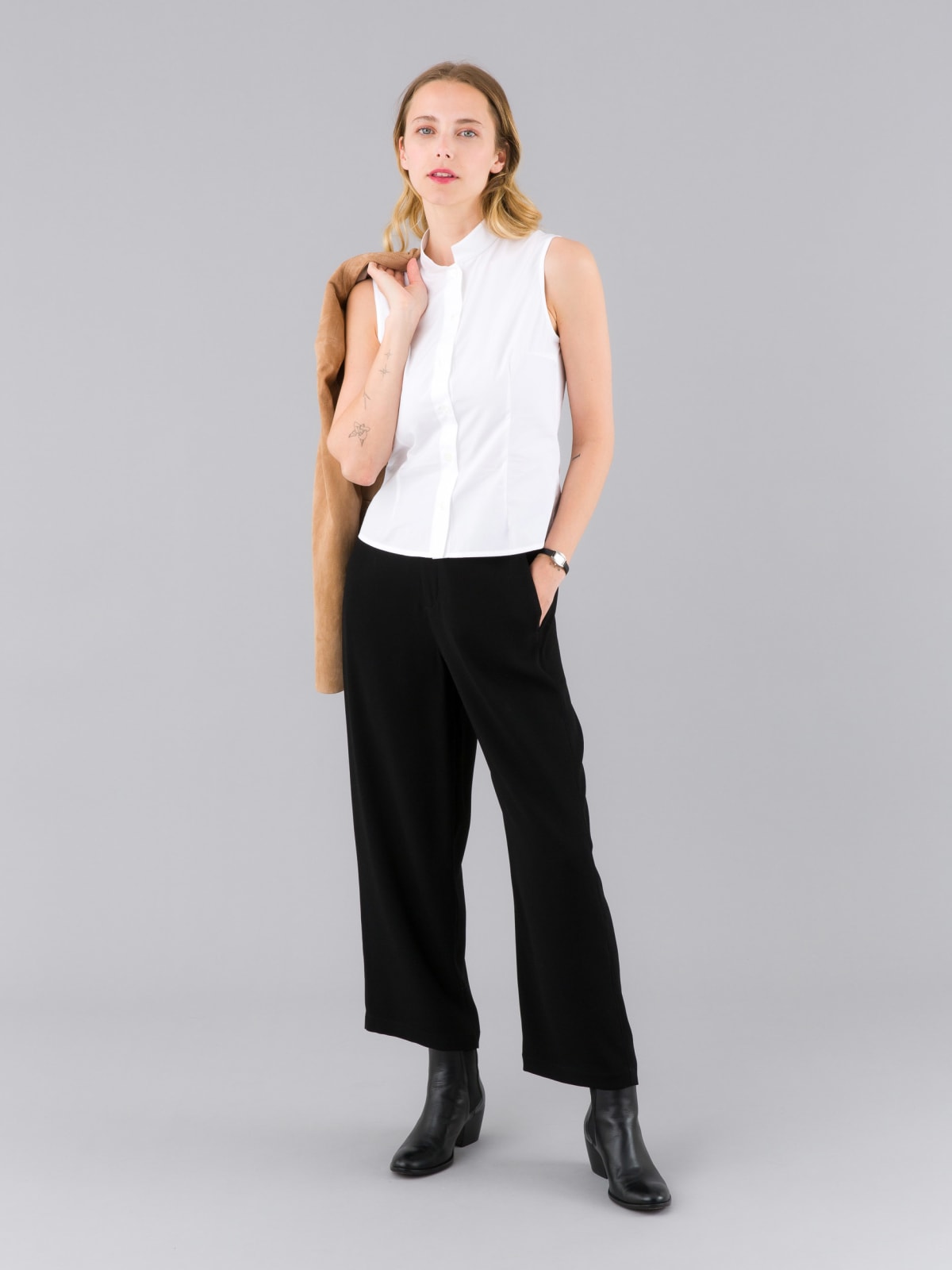 white cotton poplin Tam shirt