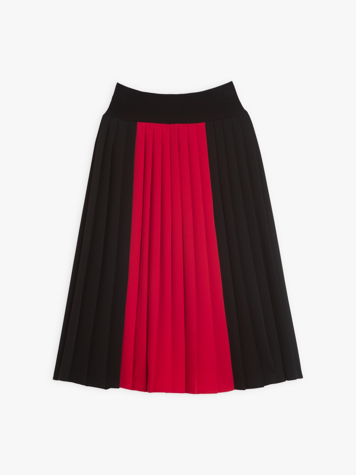 red long pleated skirt