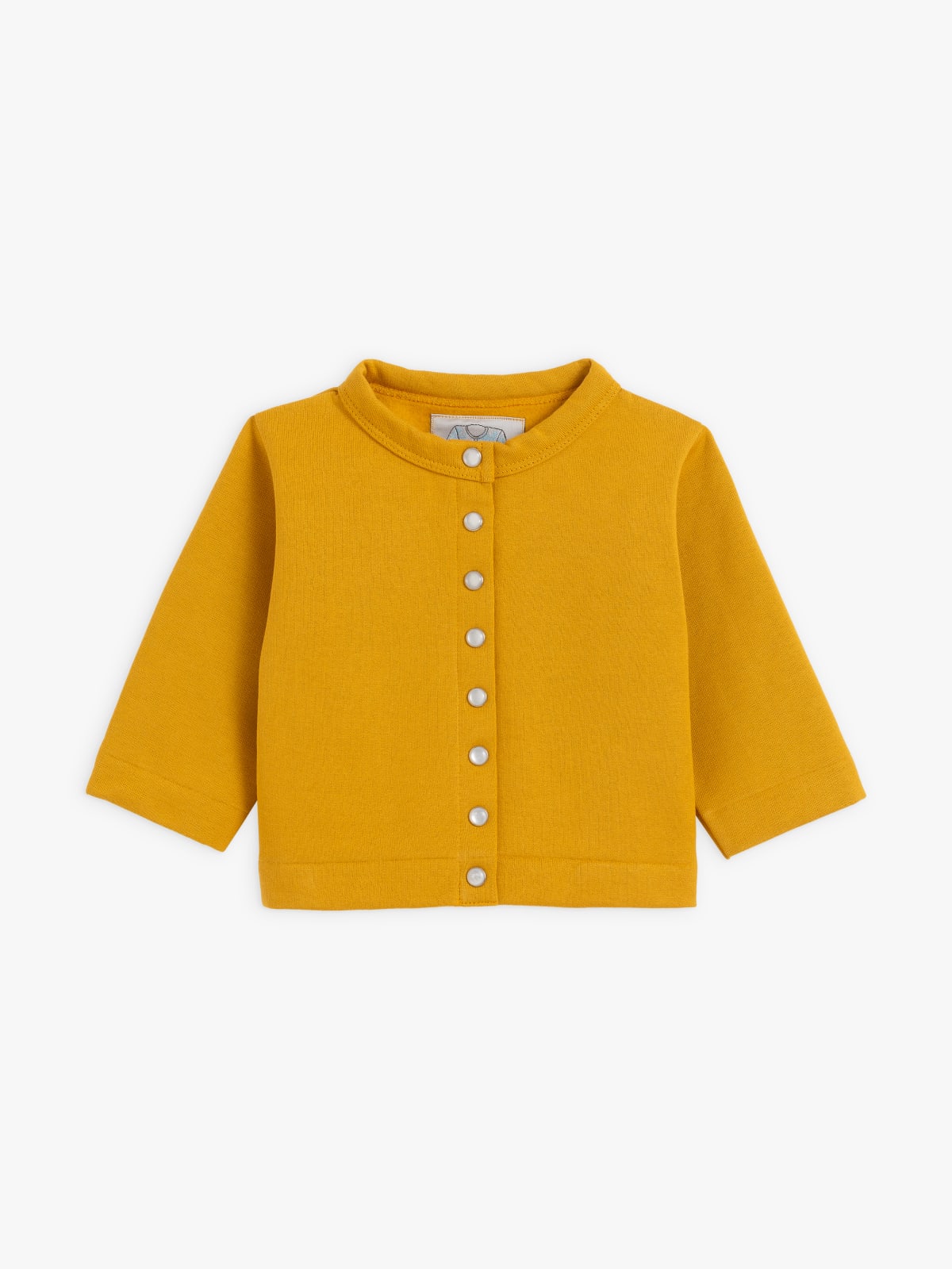 dark yellow fleece layette cardigan