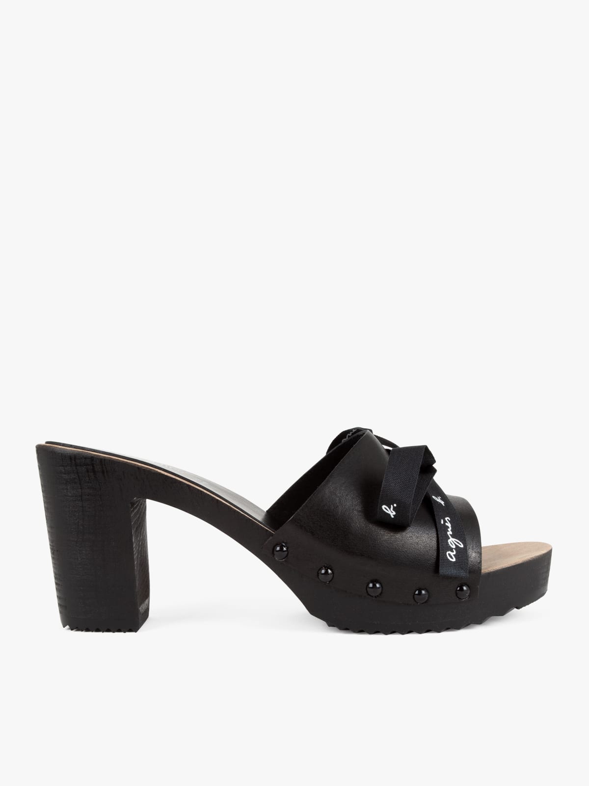 black leather Dita clogs