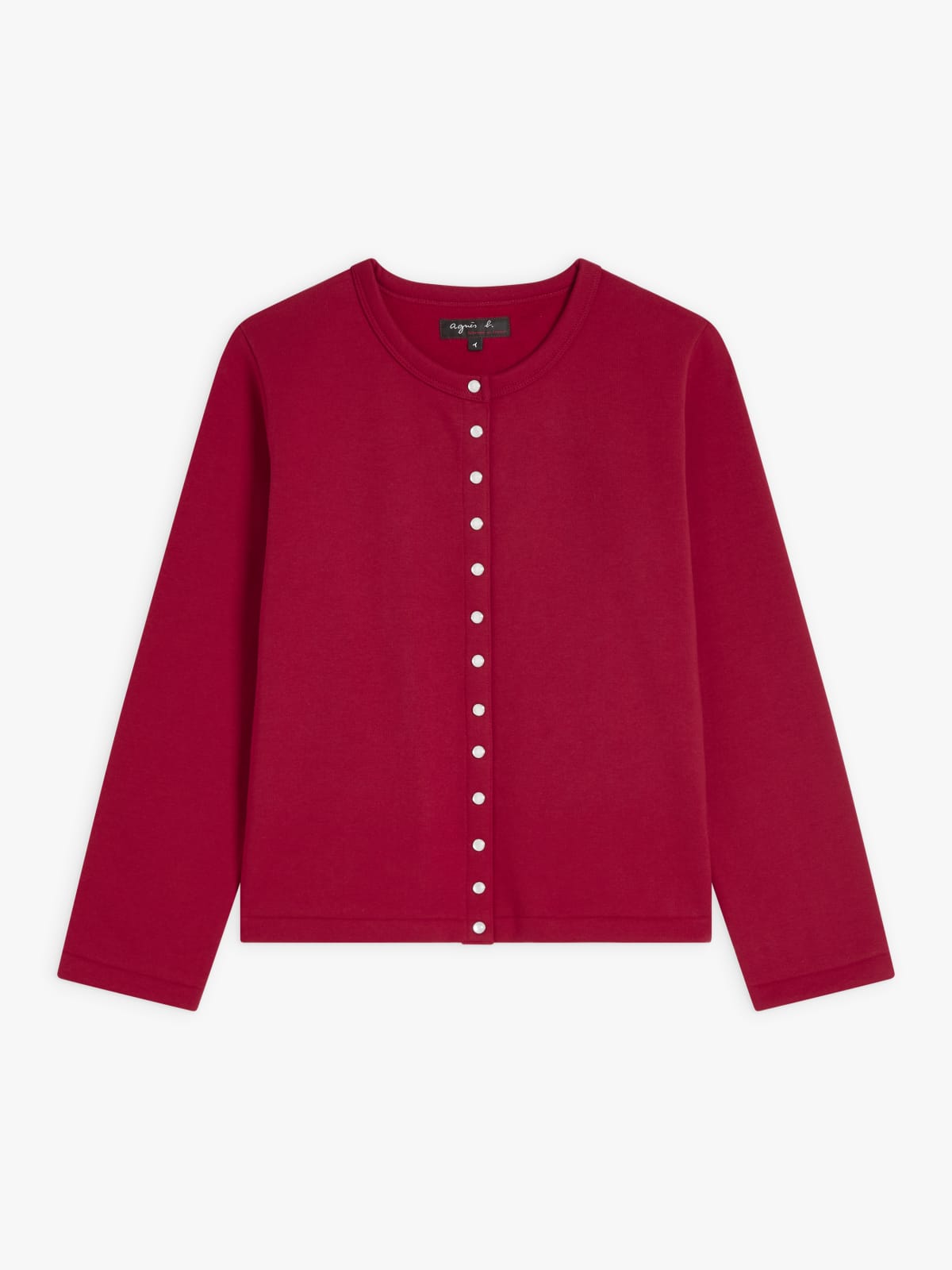 red Le Petit cotton fleece cardigan