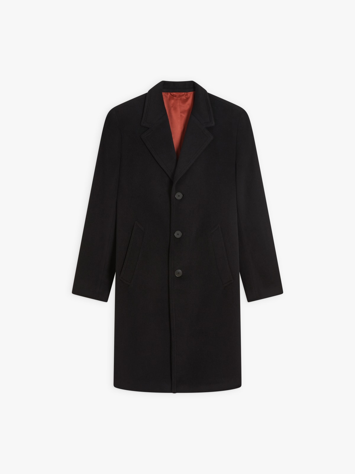 black wool and cashmere blend lined New North coat