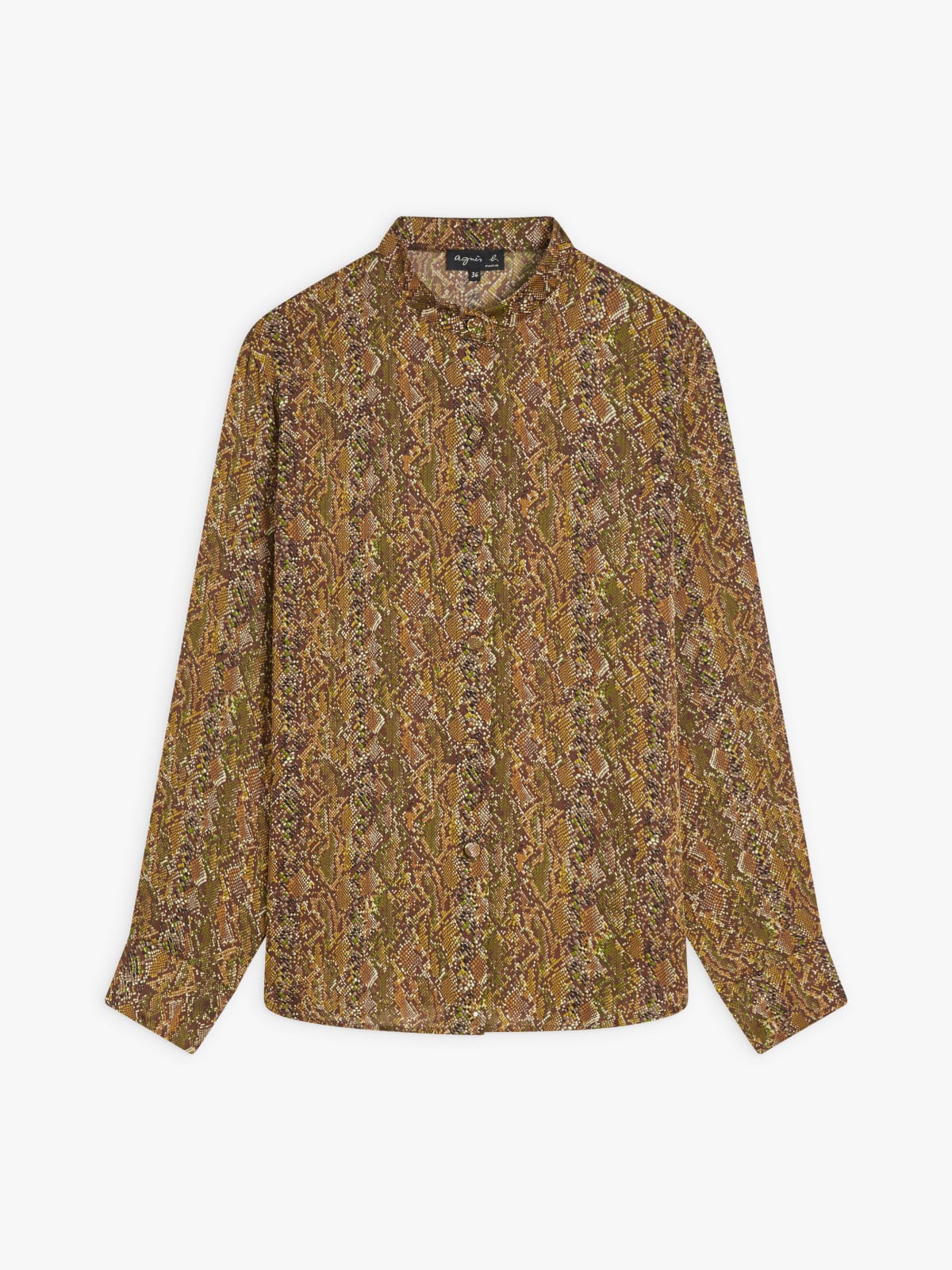 brown snakeskin print shirt