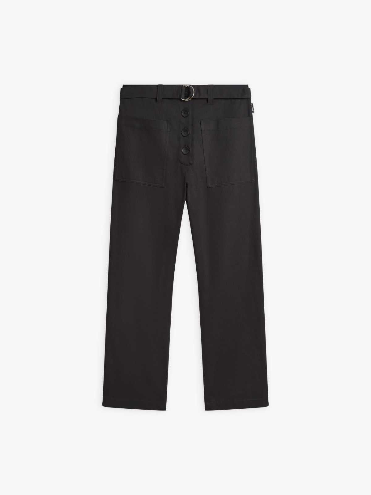 black cotton buttoned trousers