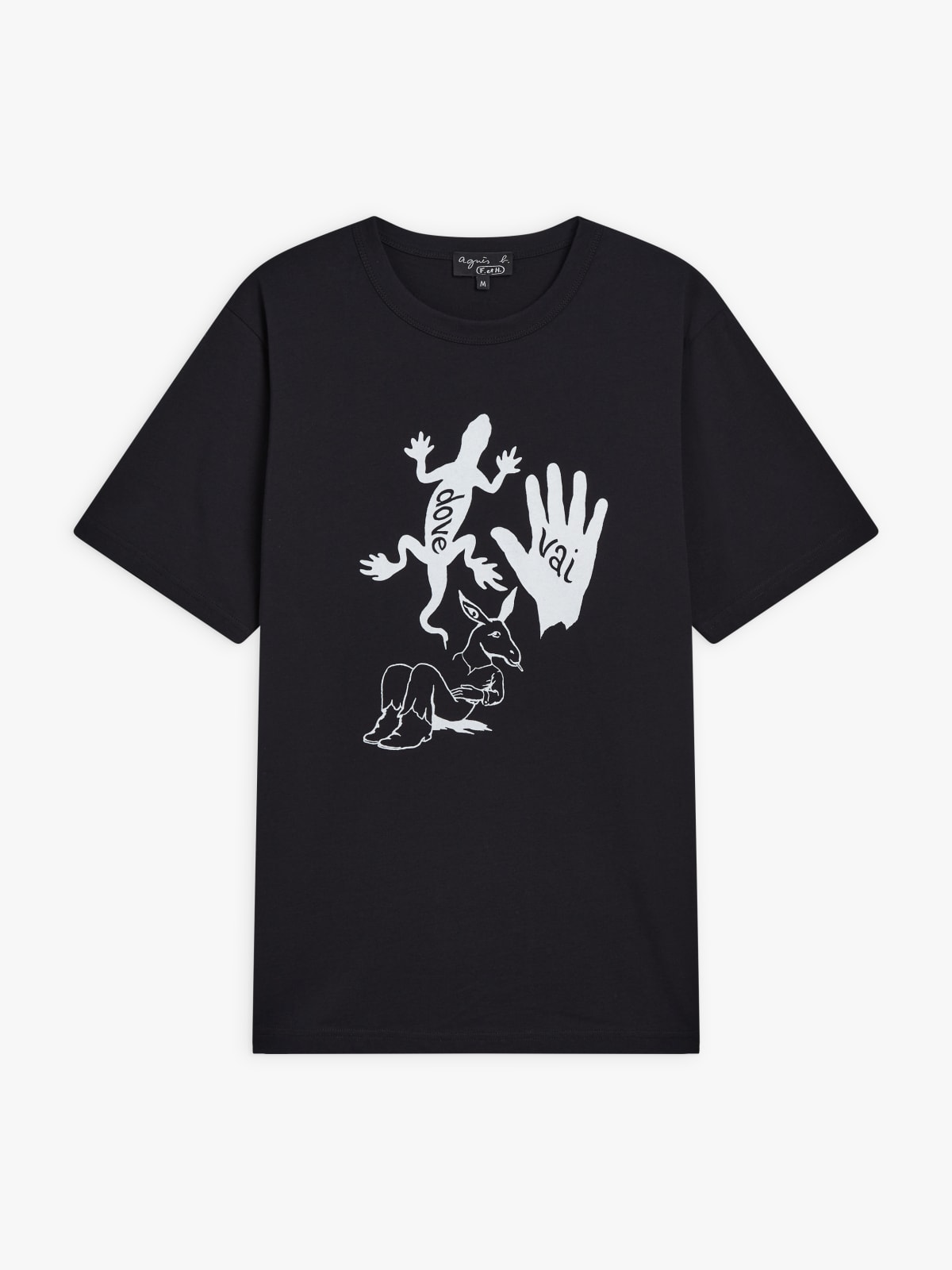 black cotton jersey unisex t-shirt by artist Fabio Viscogliosi