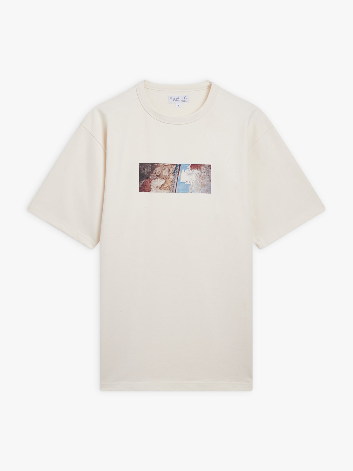 off-white cotton jersey agnès b. photo t-shirt