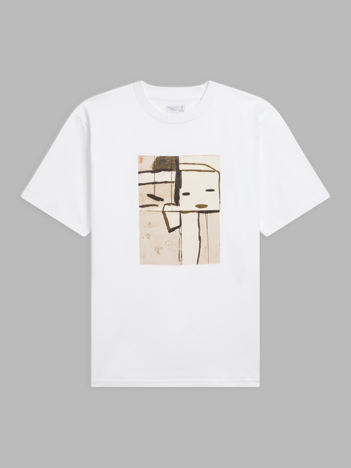 white Christof t-shirt with artist Simon English