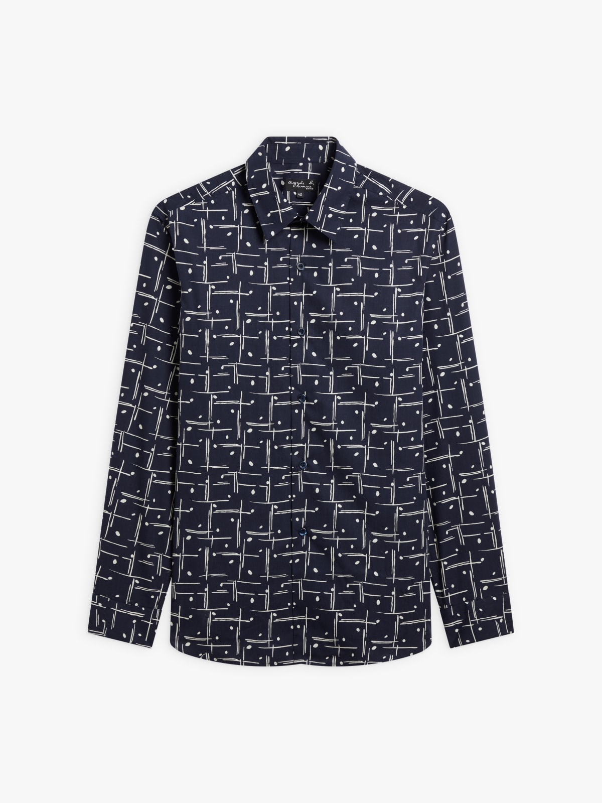 blue cotton long-sleeve Thomas shirt