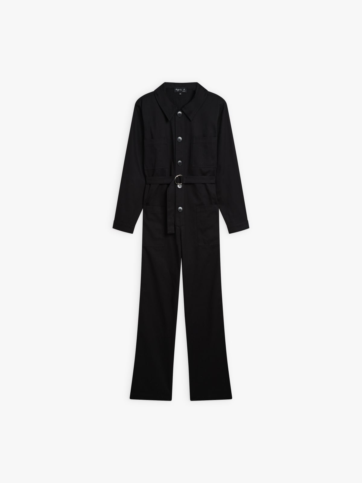 black cotton belted jumpsuit