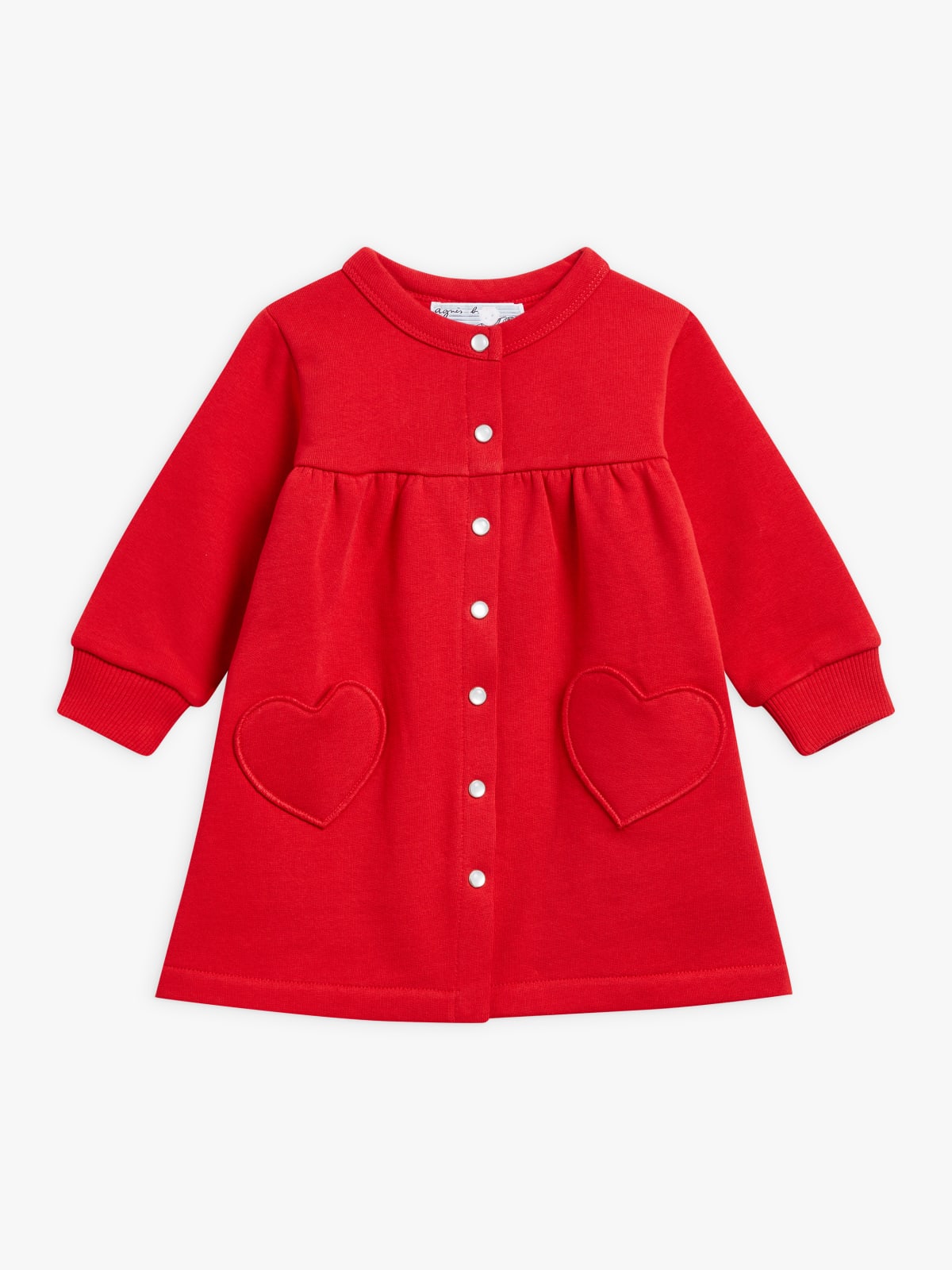 red cotton fleece Coeur dress