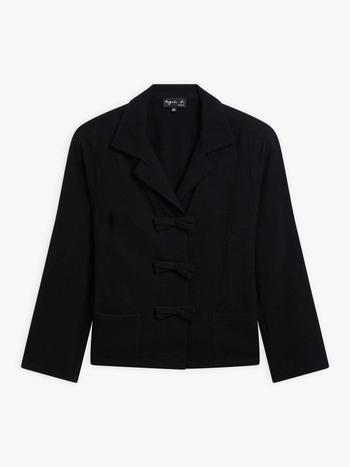 black wool crêpe jacket