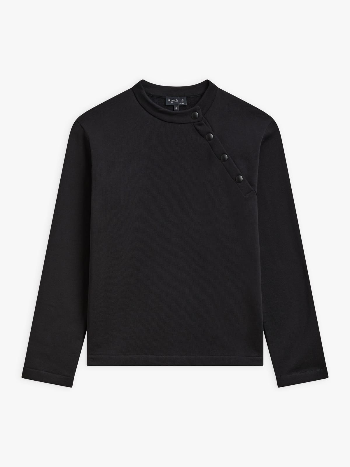 black cotton fleece long-sleeve Finistère sweatshirt