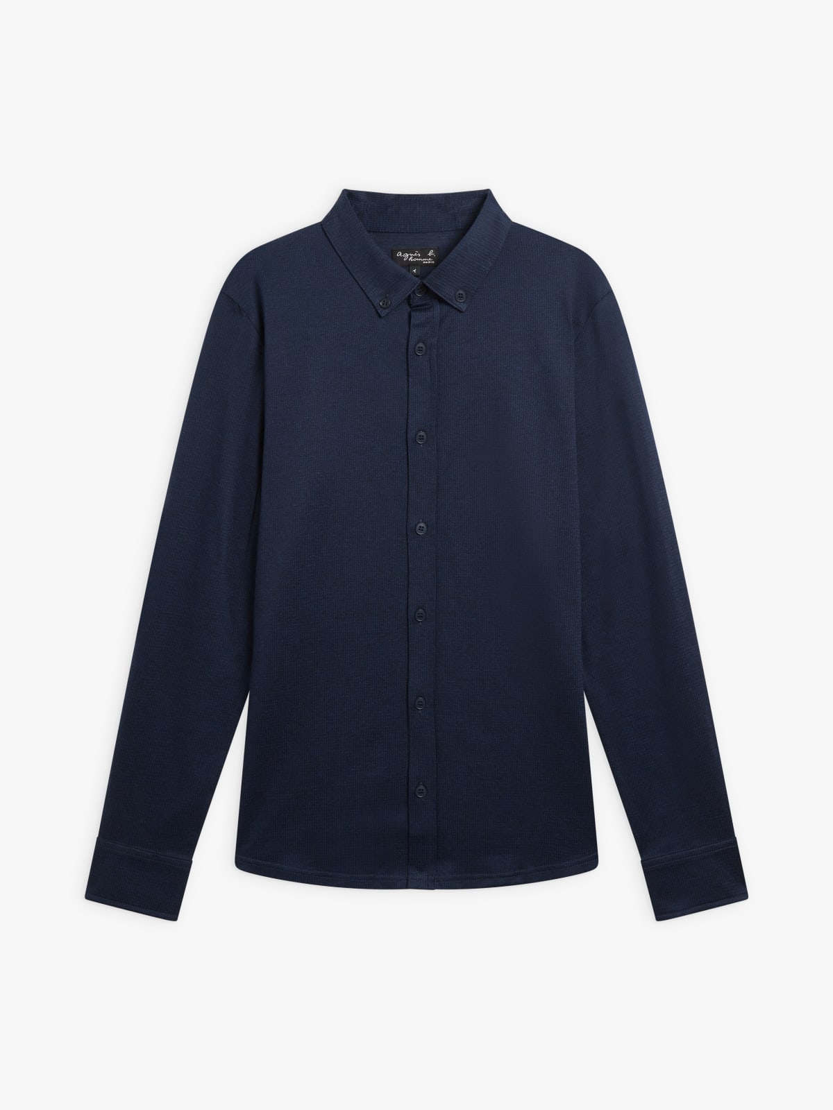 night blue cotton jacquard Smith shirt