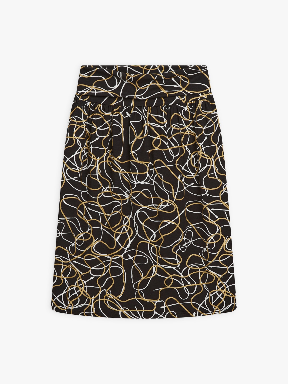 black abstract print Fleur skirt