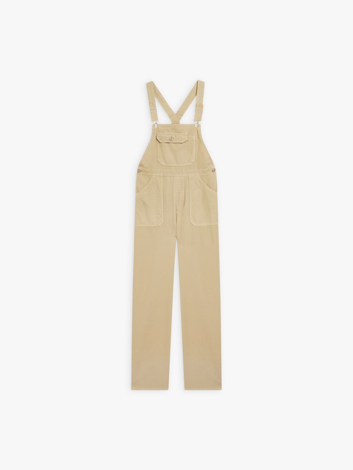 beige cotton canvas Rue du Jour dungarees