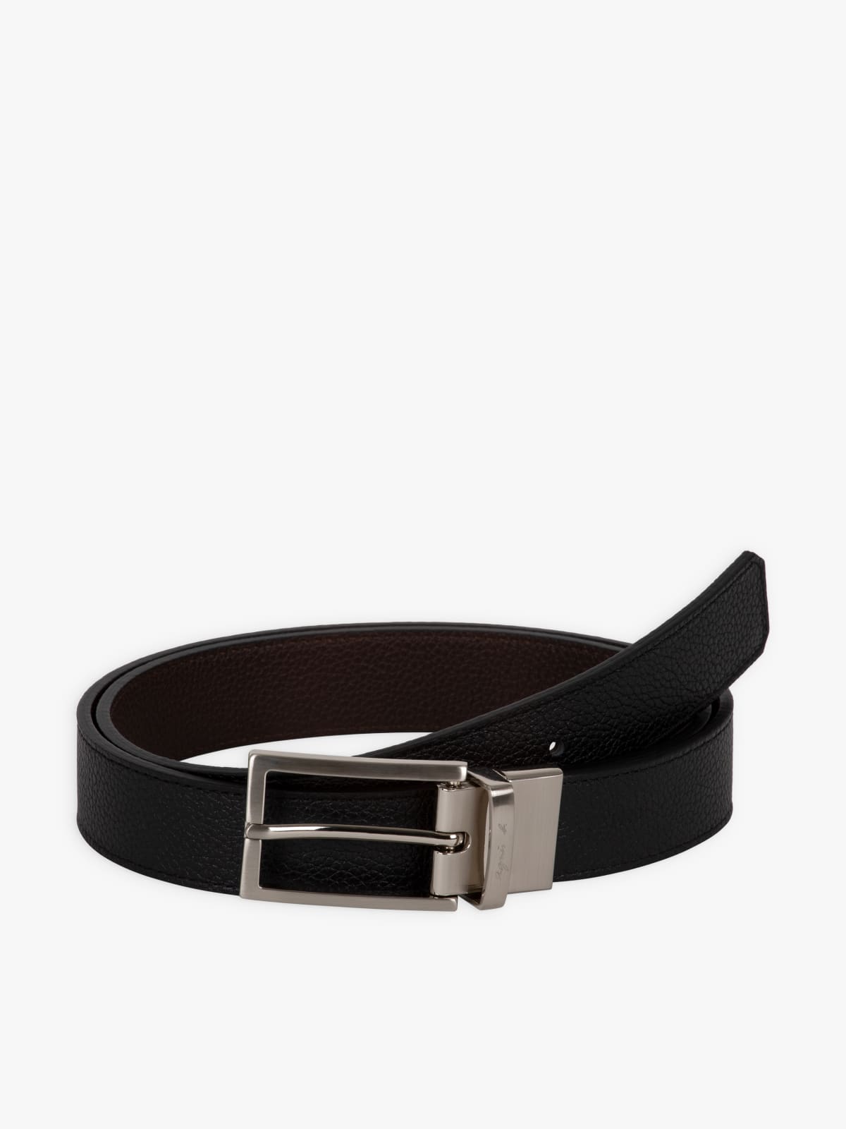 black leather Versus reversible belt