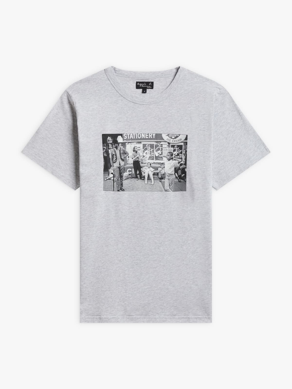 grey cotton jersey Brando t-shirt with artist Alain Dister