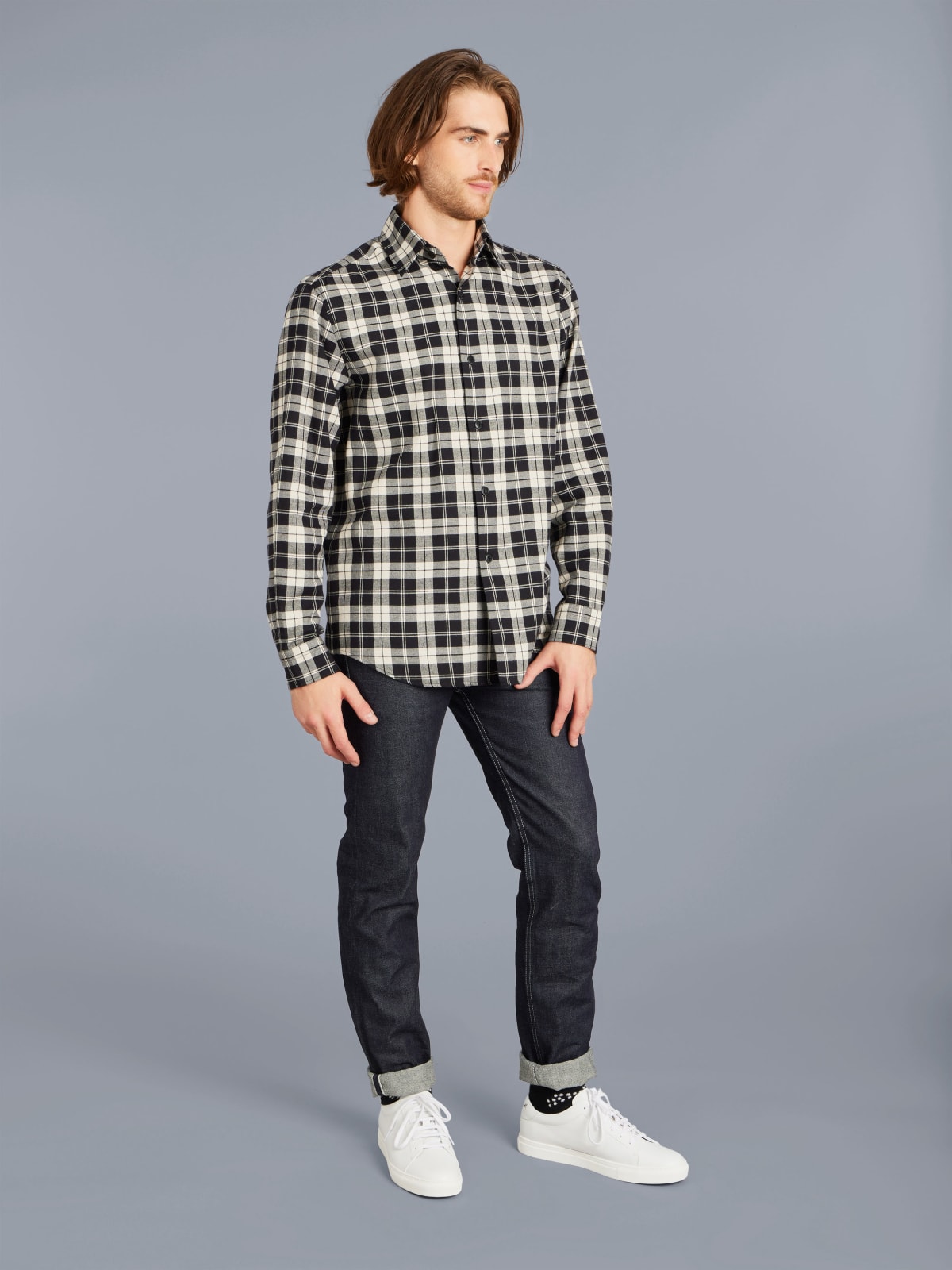 black cotton checked Comète shirt